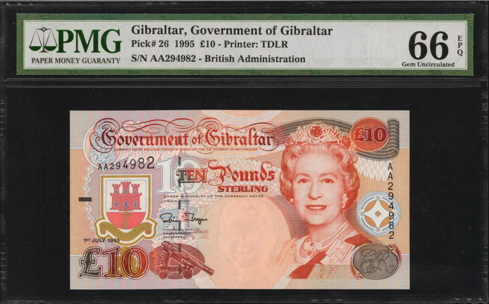 image for: Gibraltar  10 pounds (B124a)