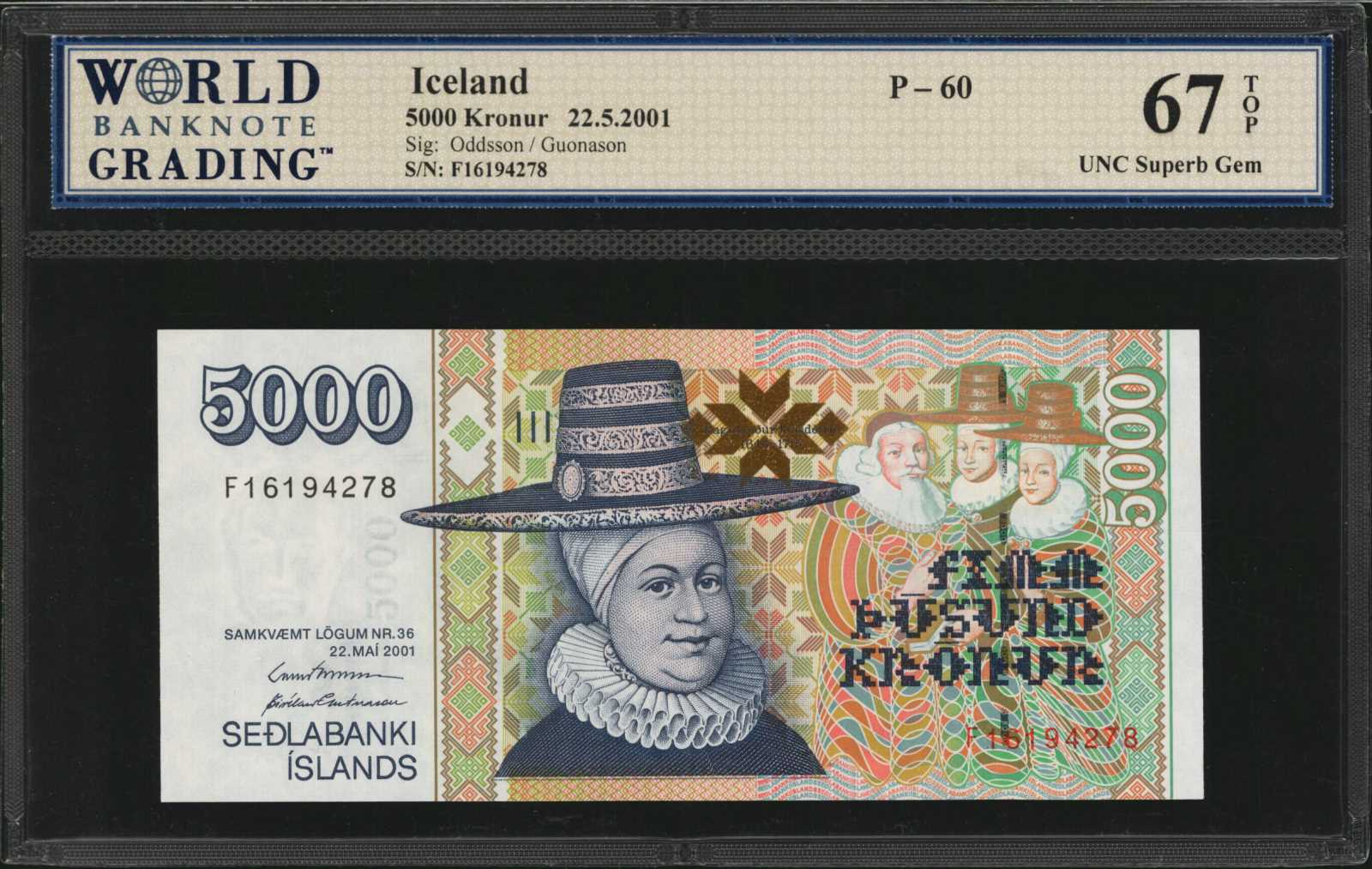 image for: Iceland  5,000 kr?nur (B816d)