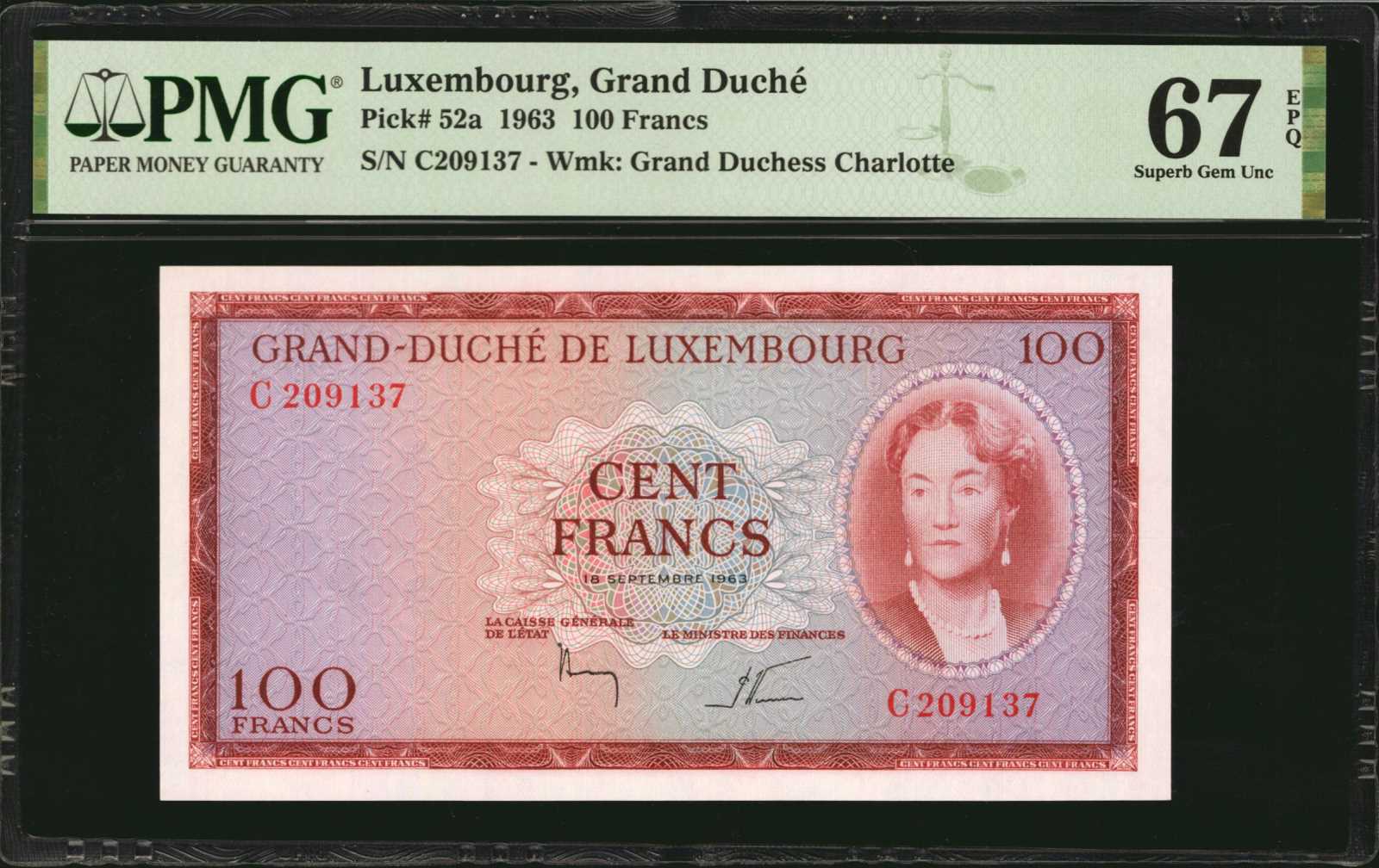 image for: Luxembourg  100 francs (B335ap)