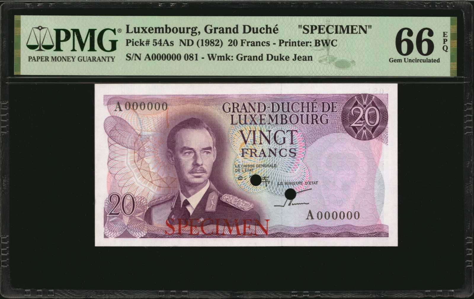 image for: Luxembourg  20 francs (B339a)