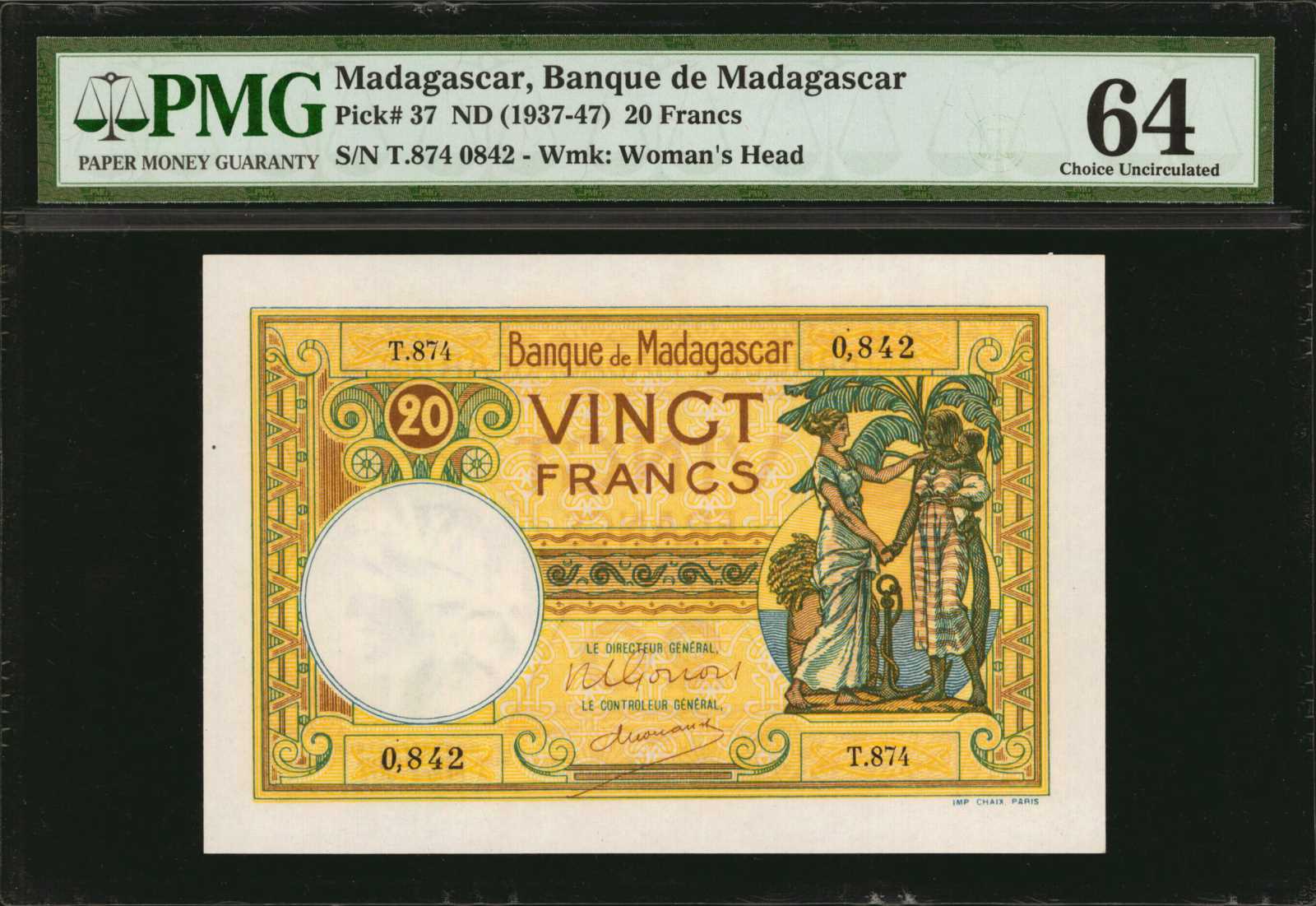 image for: Madagascar  20 francs(B204p)