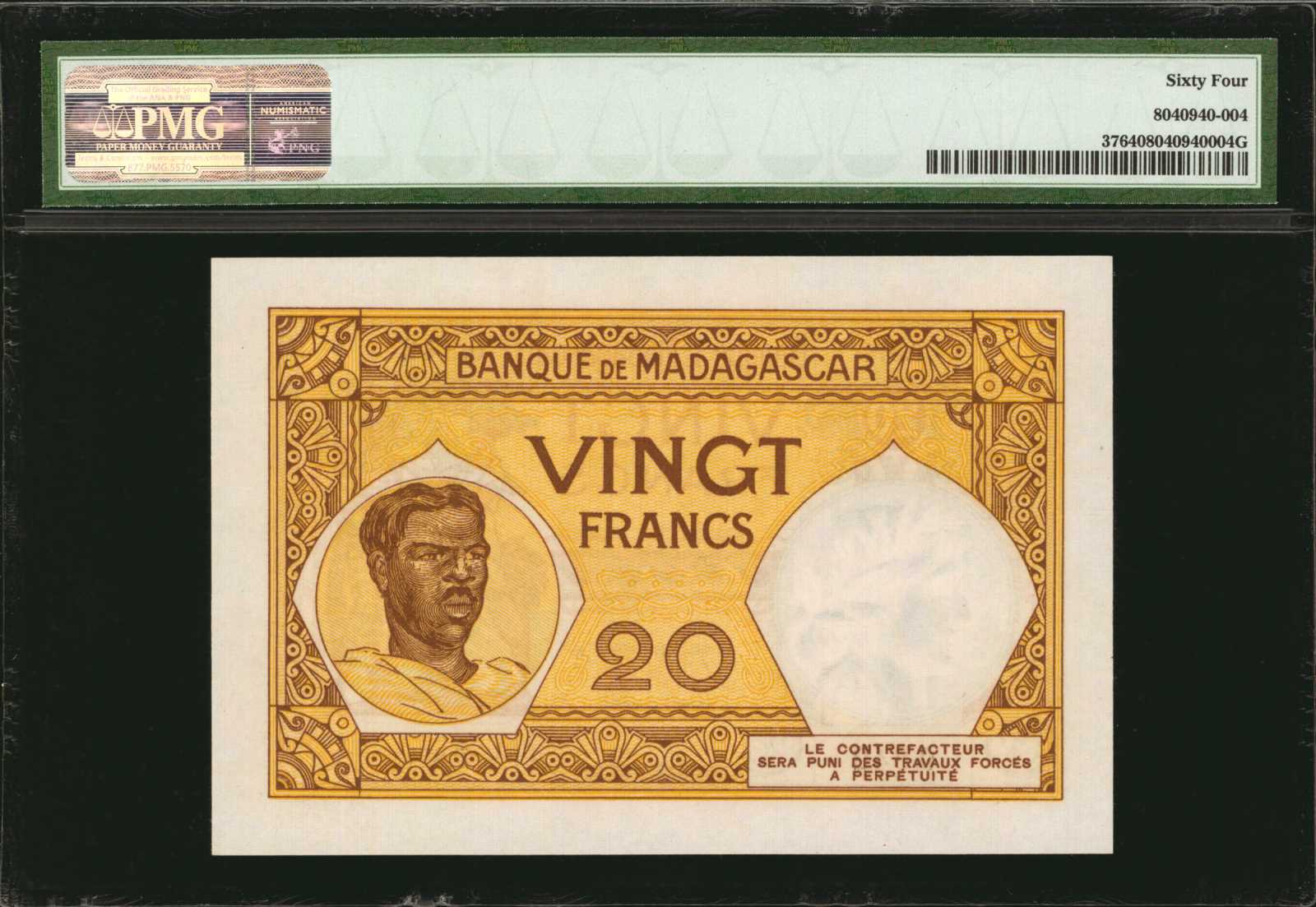 image for: Madagascar  20 francs(B204p)