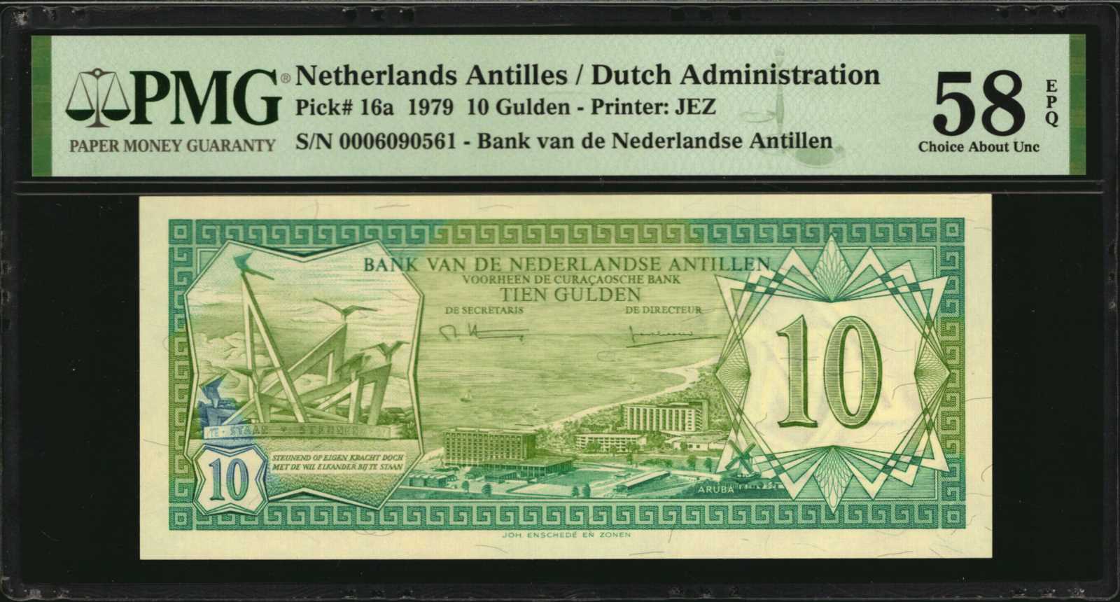 image for: Netherlands Antilles  10 gulden (guilders) (B215a)