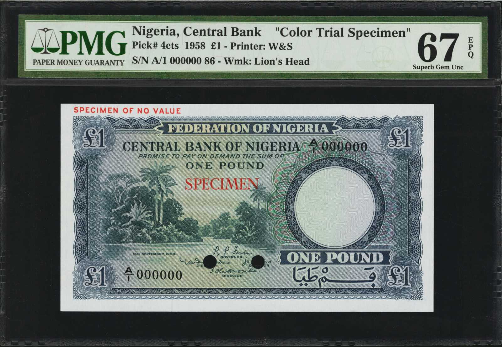  Diagonal red SPECIMEN ovpt; normal s/n 