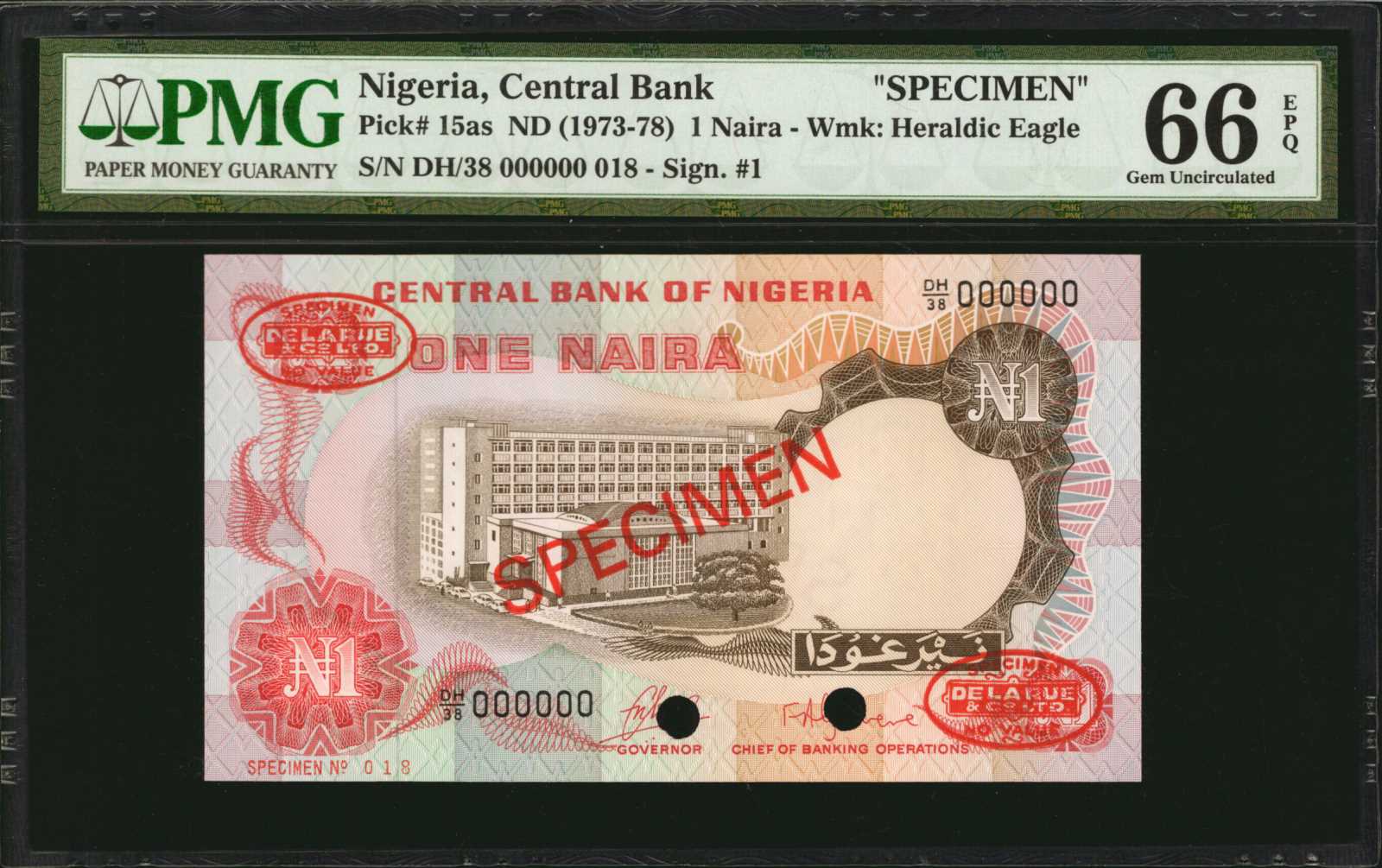  Horizontal SPECIMEN / OF NO VALUE perf; all-zero s/n 