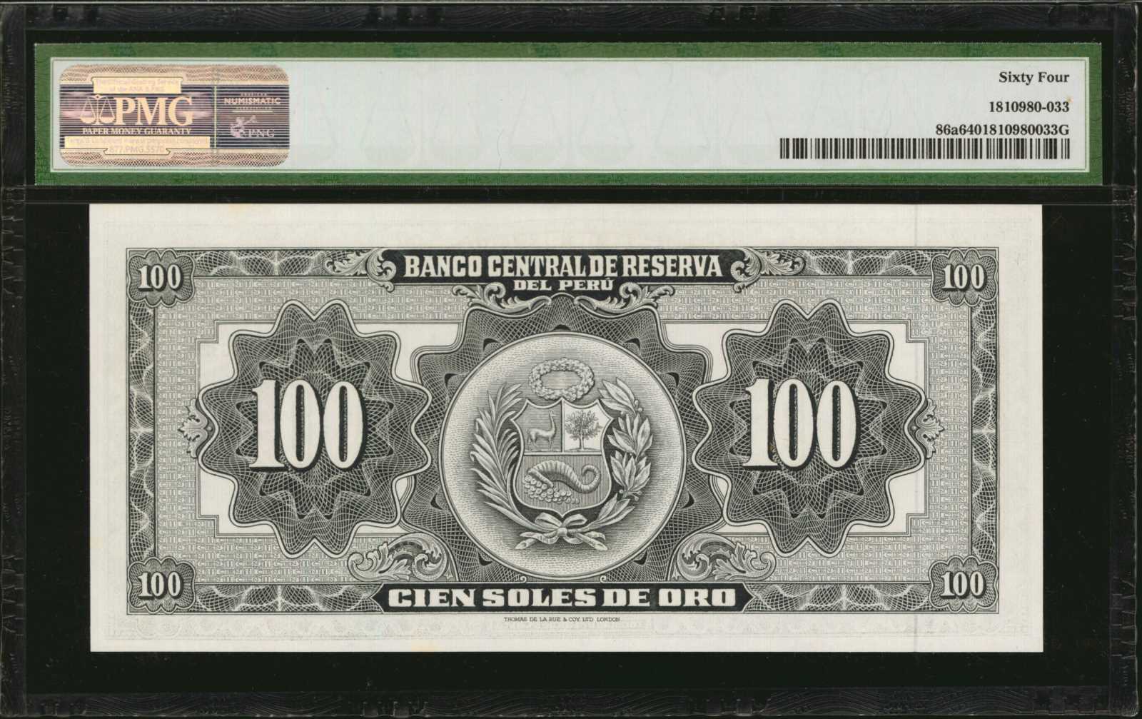 image for: Peru  100 soles de oro(B429e)