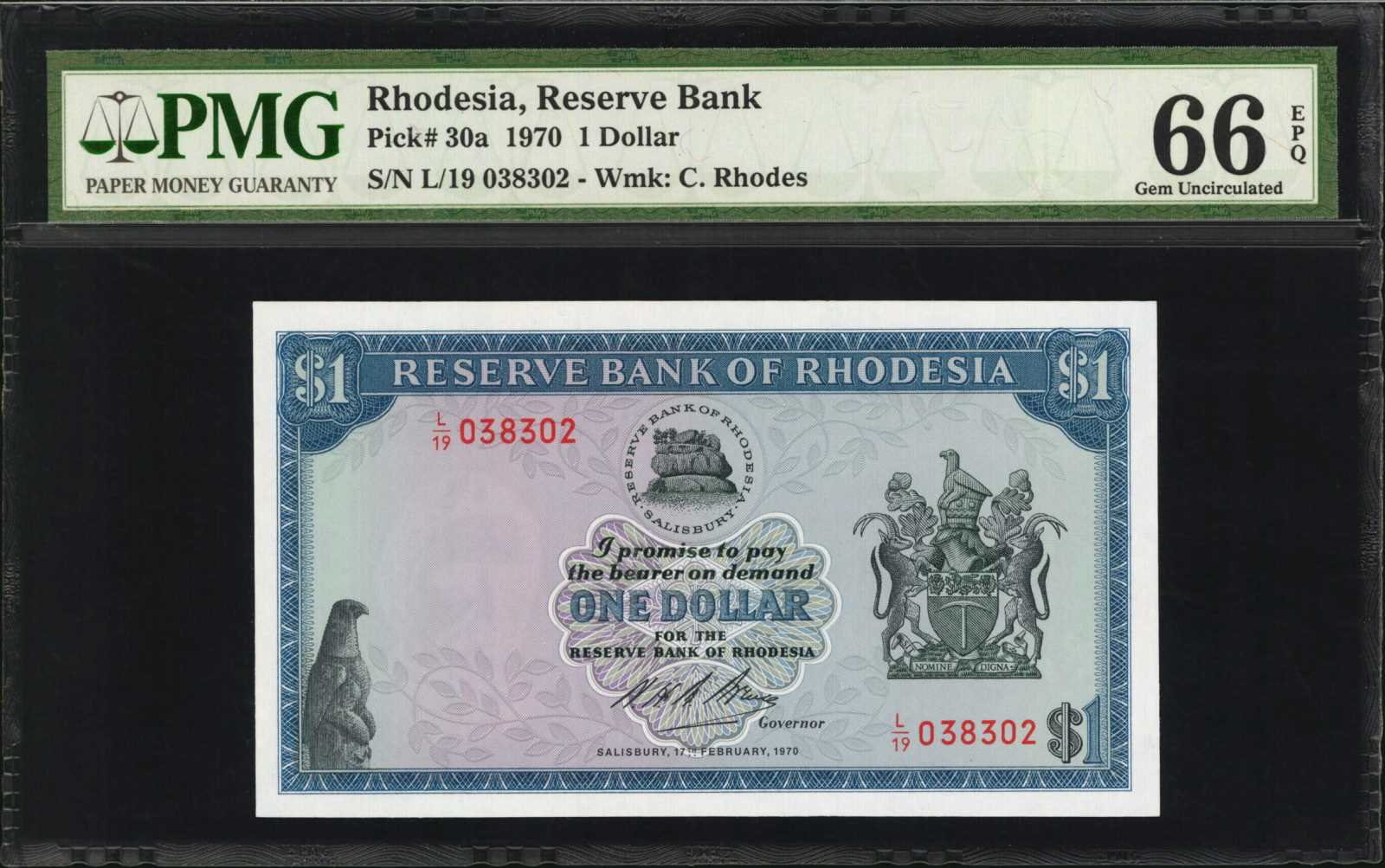 image for: Rhodesia  10 dollars(B110f)