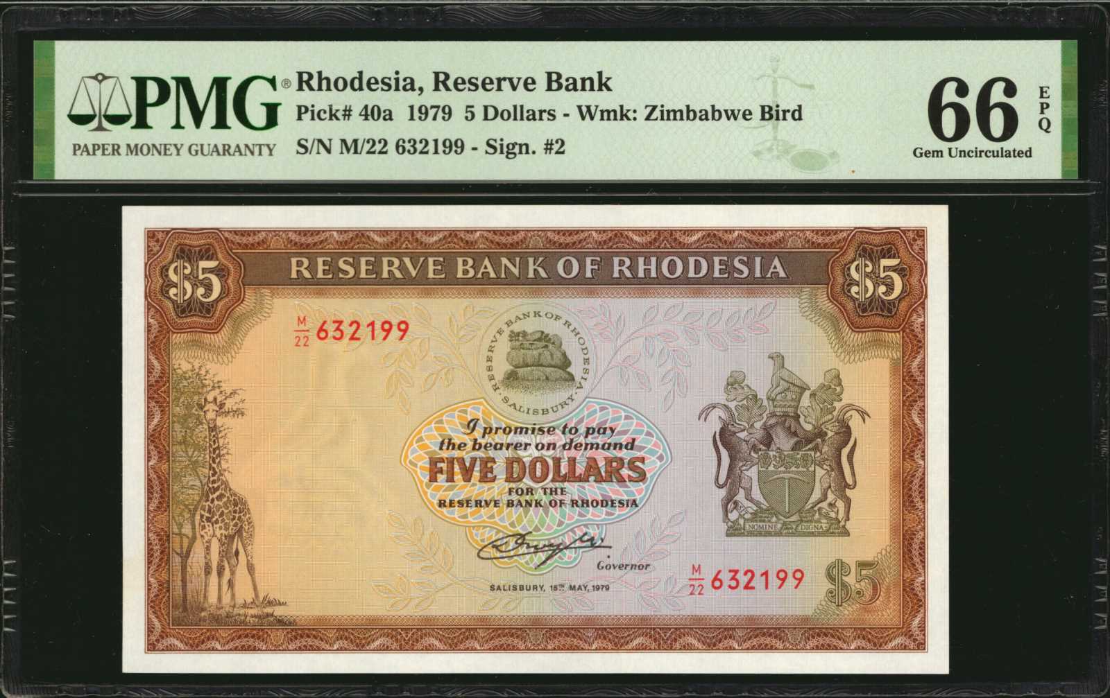 image for: Rhodesia  5 dollars(B109d)