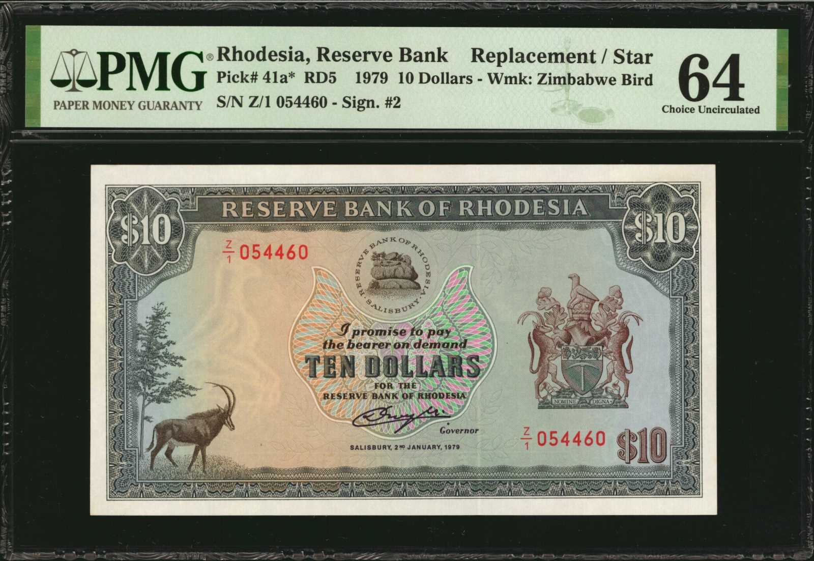 image for: Rhodesia  10 dollars(B110kz)