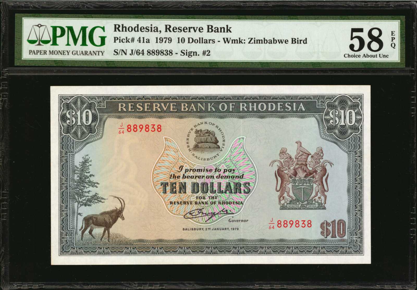 image for: Rhodesia  10 dollars(B110kz)
