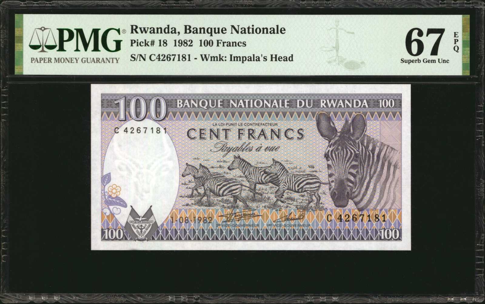 image for: Rwanda  100 francs (B116a)