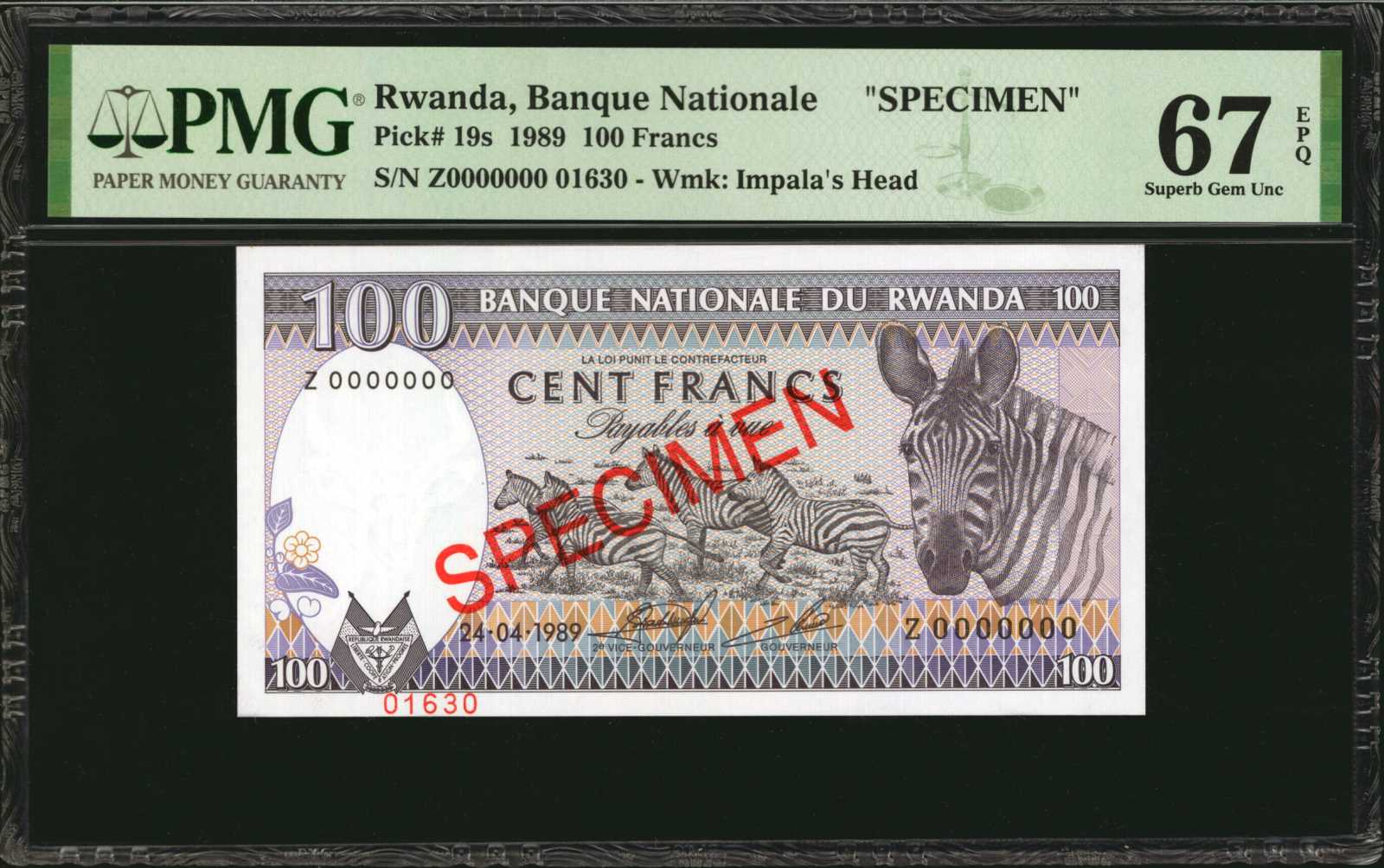 image for: Rwanda  100 francs (B119az)