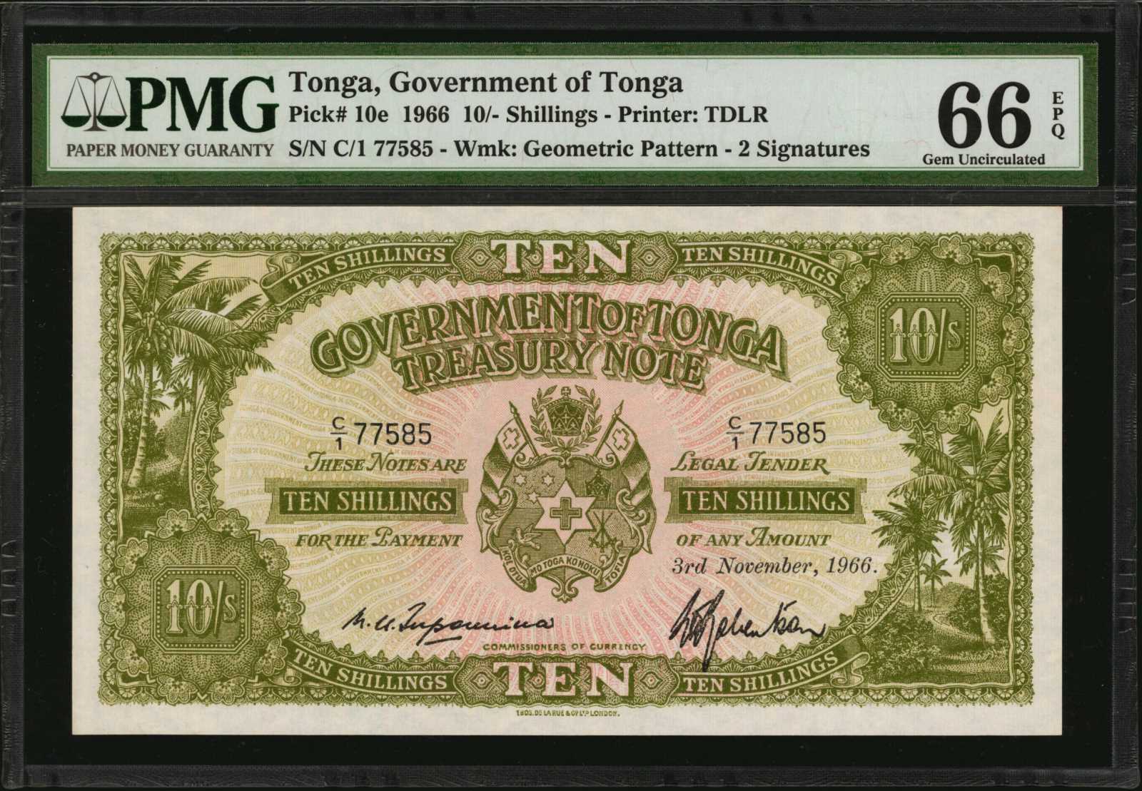 image for: Tonga  10 shillings(B110o)