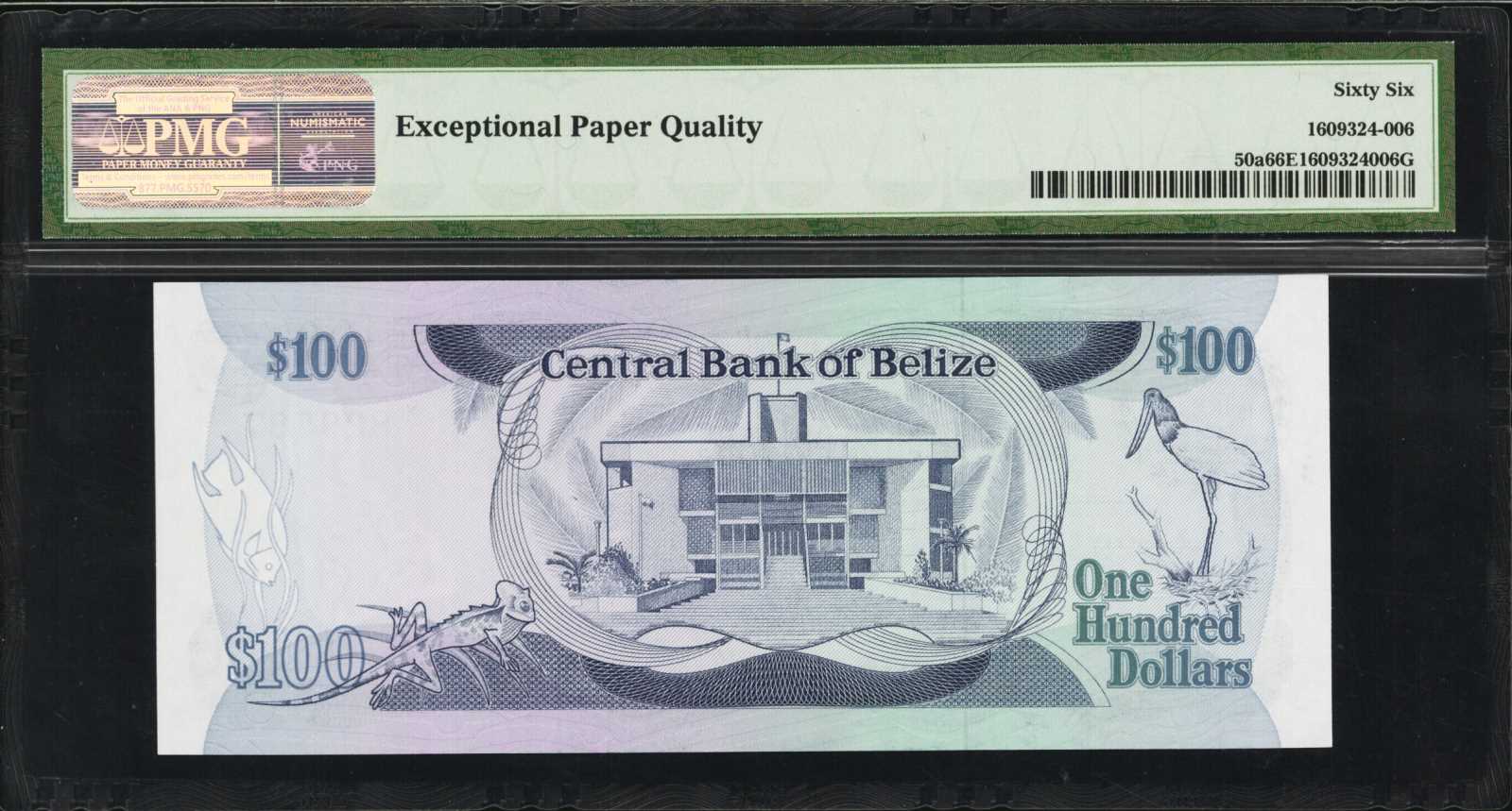 image for: Belize  100 dollars (B308as2)