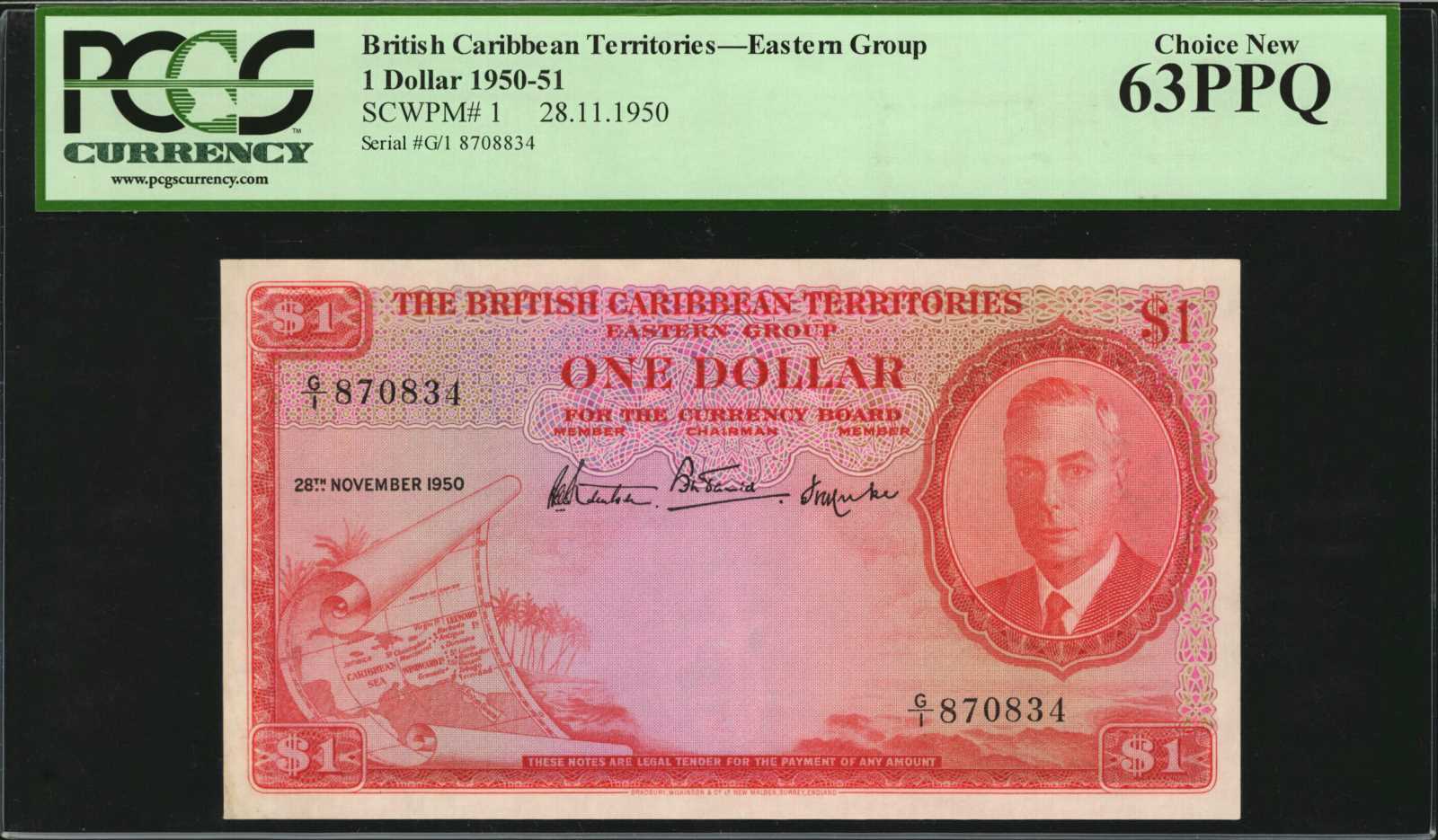 image for: British Caribbean Territories  1 dollar(B101b)