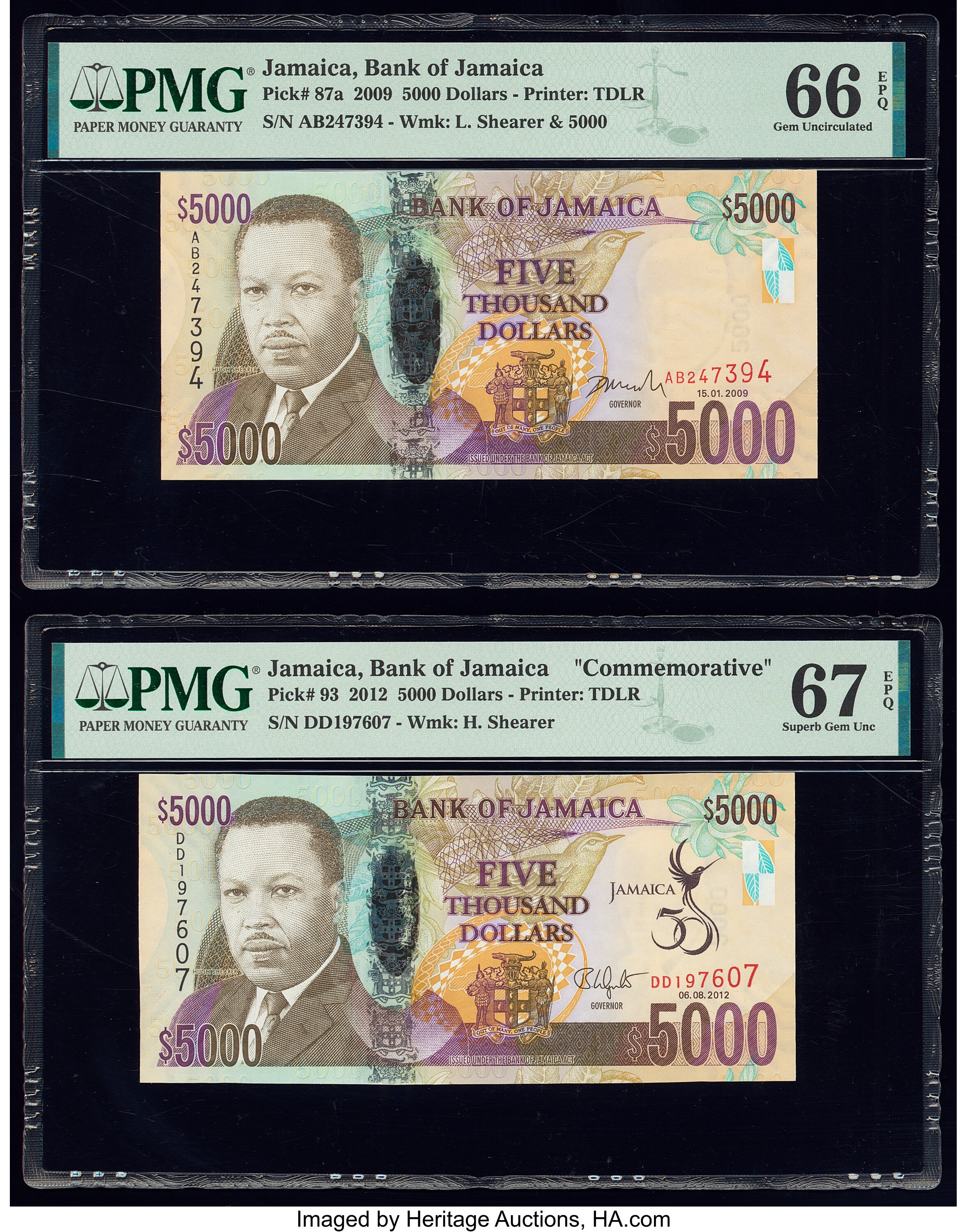 image for: Jamaica  5,000 dollars (B242a)