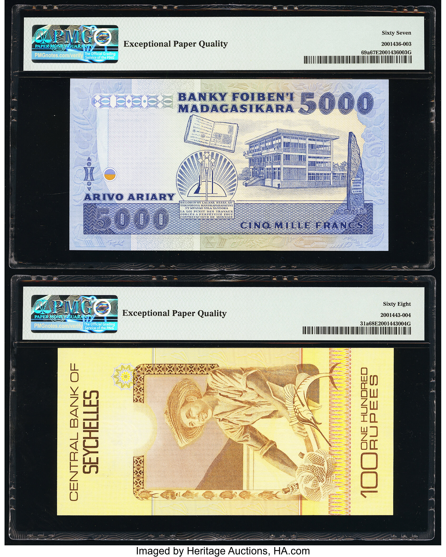 image for: Madagascar  5,000 francs = arivo (1,000) ariary(B303a)
