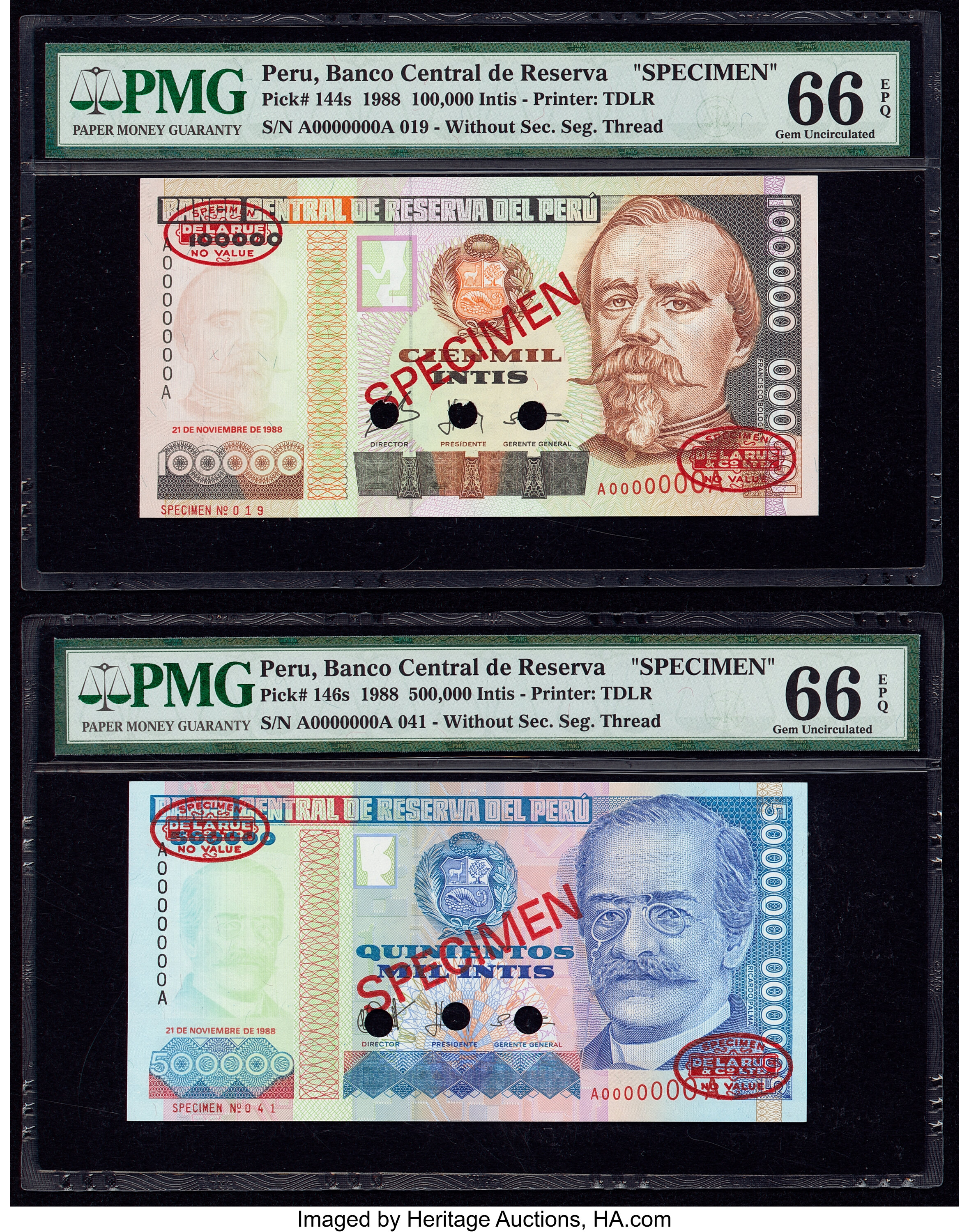 image for: Peru  100,000 intis(B484a)