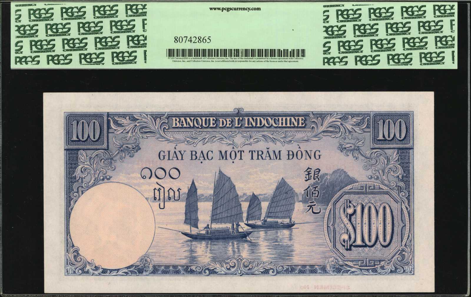 image for: French Indo-China  100 piastres(B164as2)