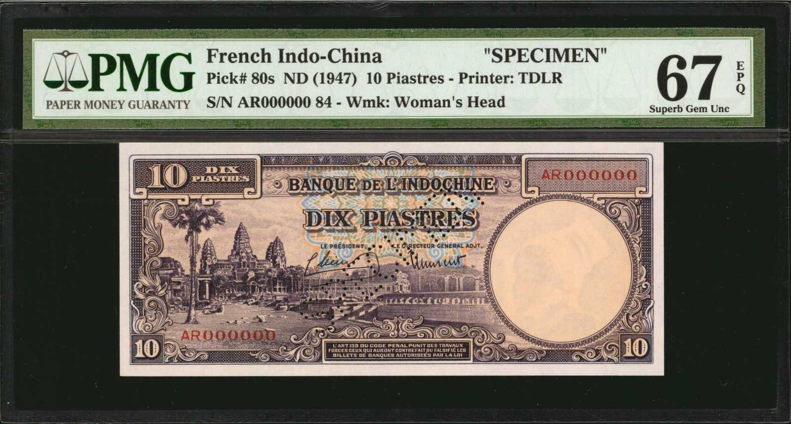 image for: French Indo-China  10 piastres(B163a)