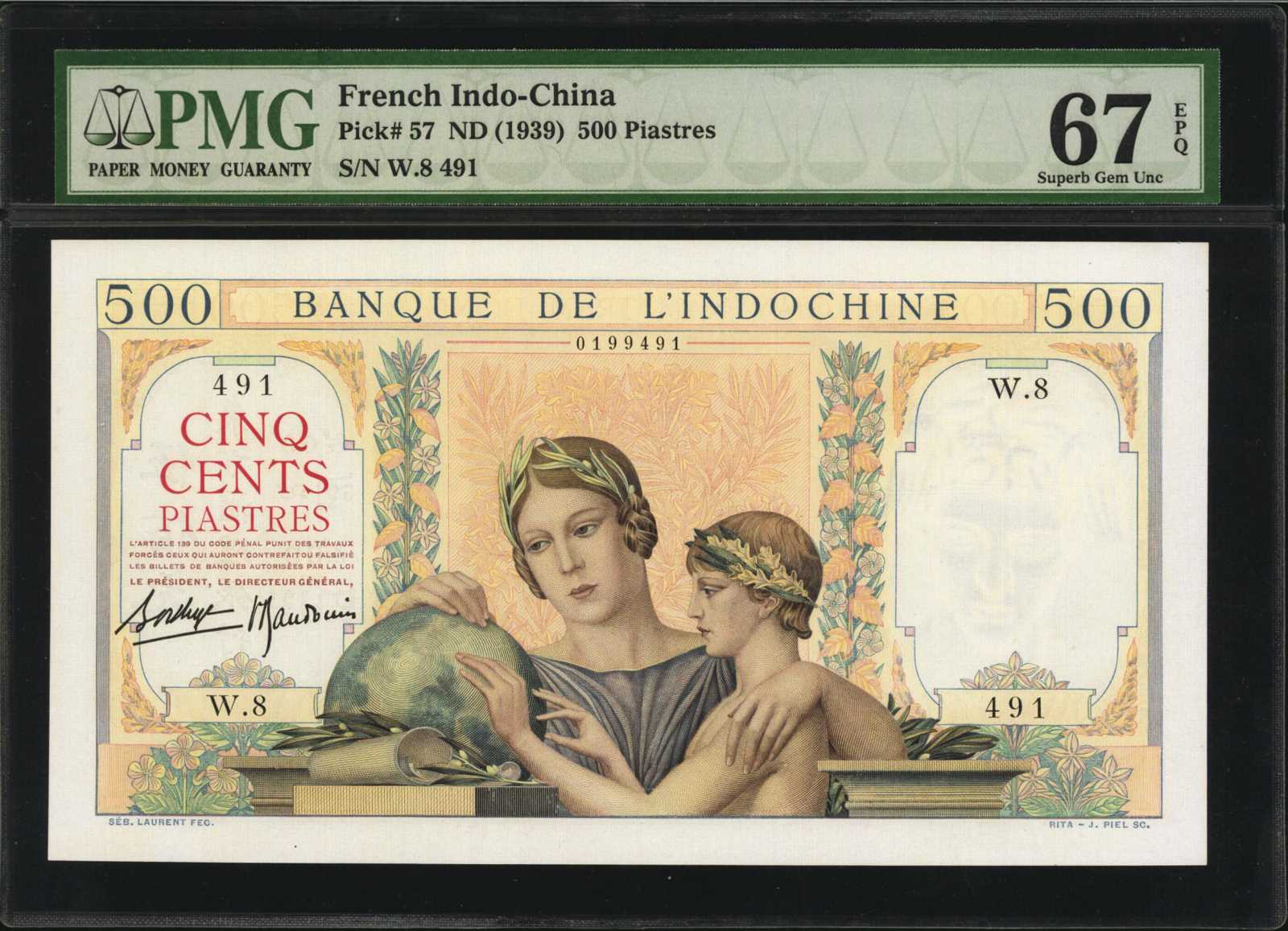 image for: French Indo-China  500 piastres(B144as)