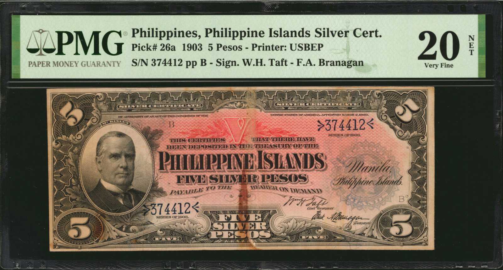 image for: Philippines  5 silver pesos (B502a)