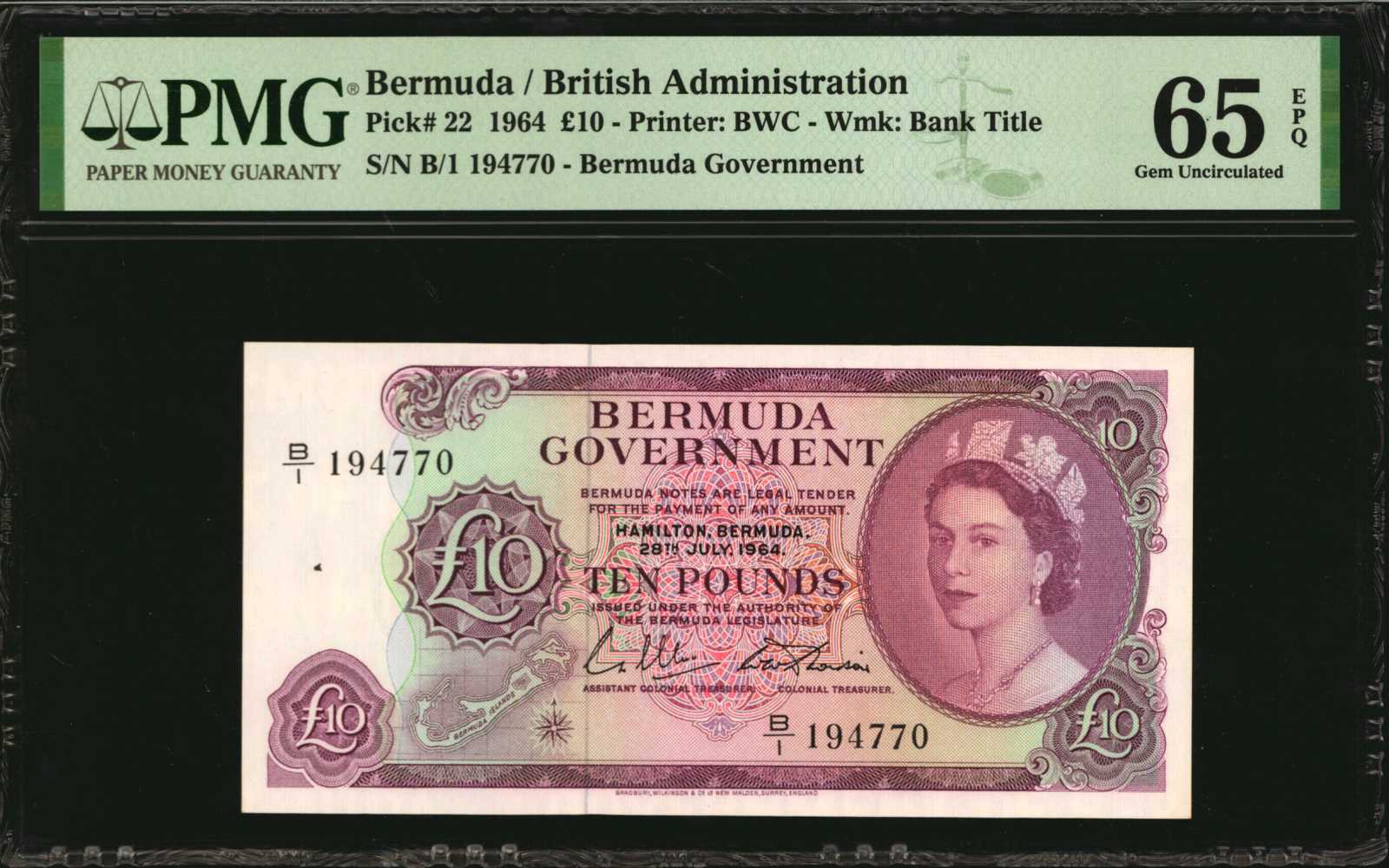 image for: Bermuda  10 pounds (B123a)