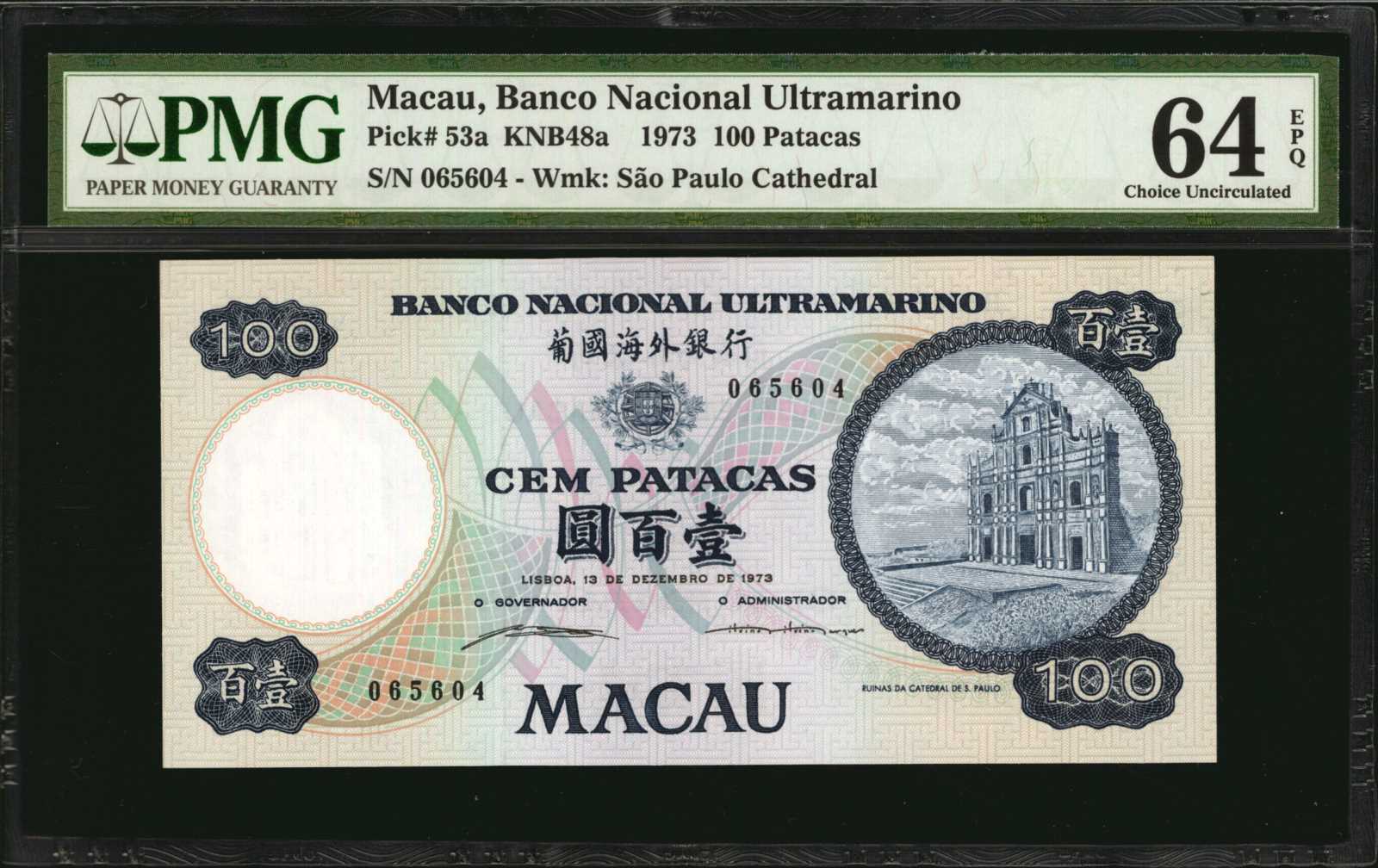 image for: Macau  100 patacas (B054d)