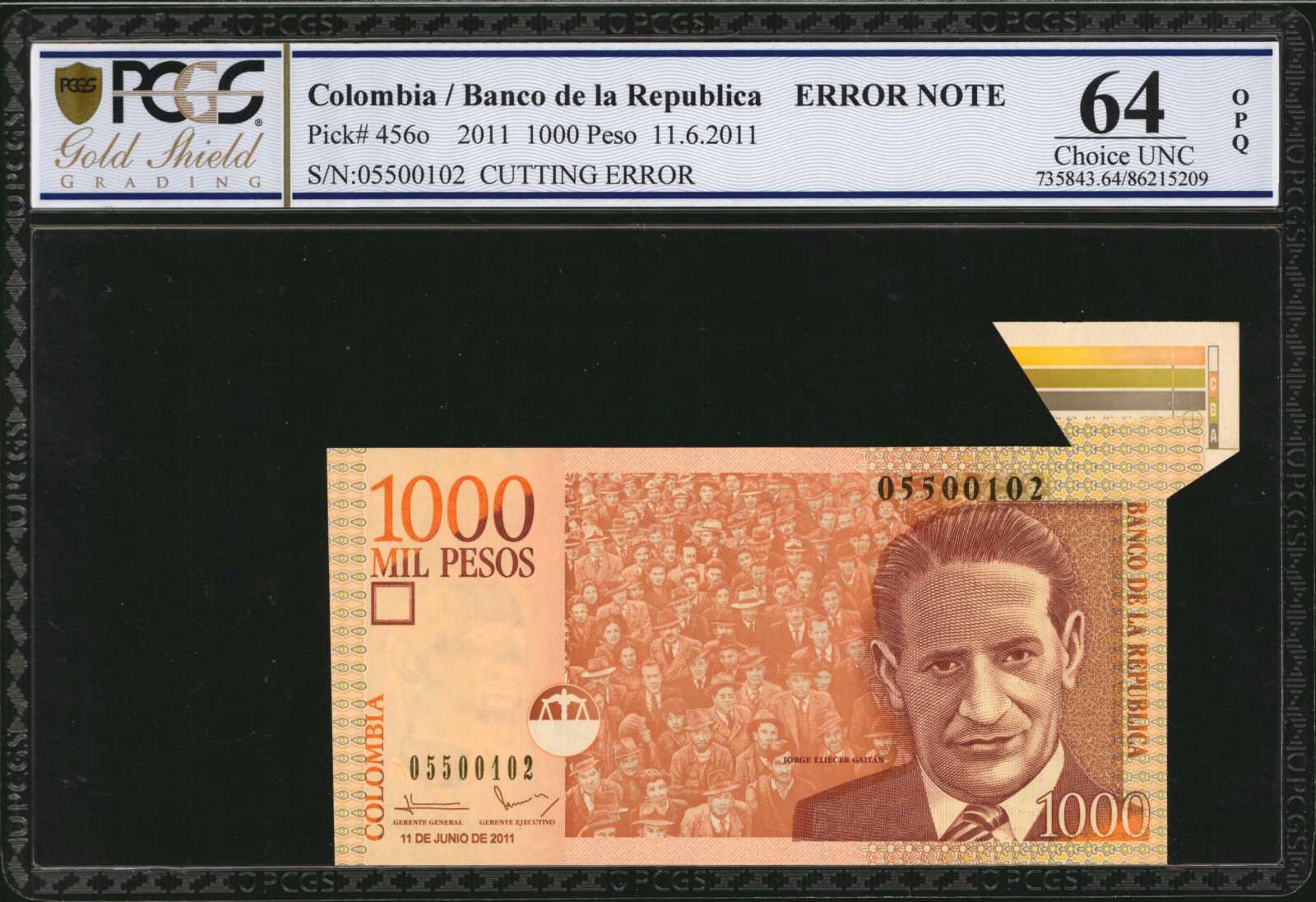 image for: Colombia  1,000 pesos (B986q)