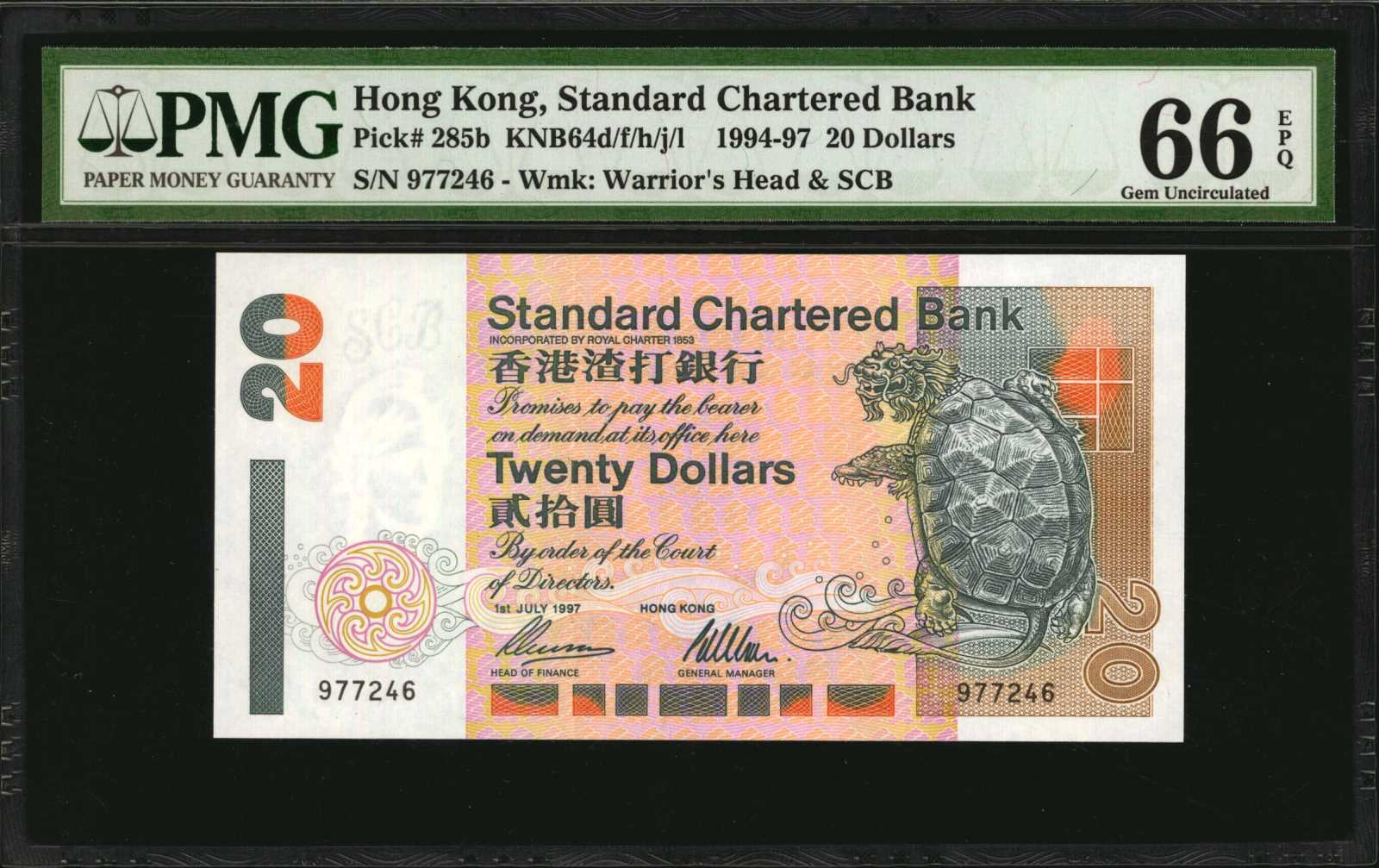 Standard Chartered Bank 20 dollars B408g,P285 1st JANUARY