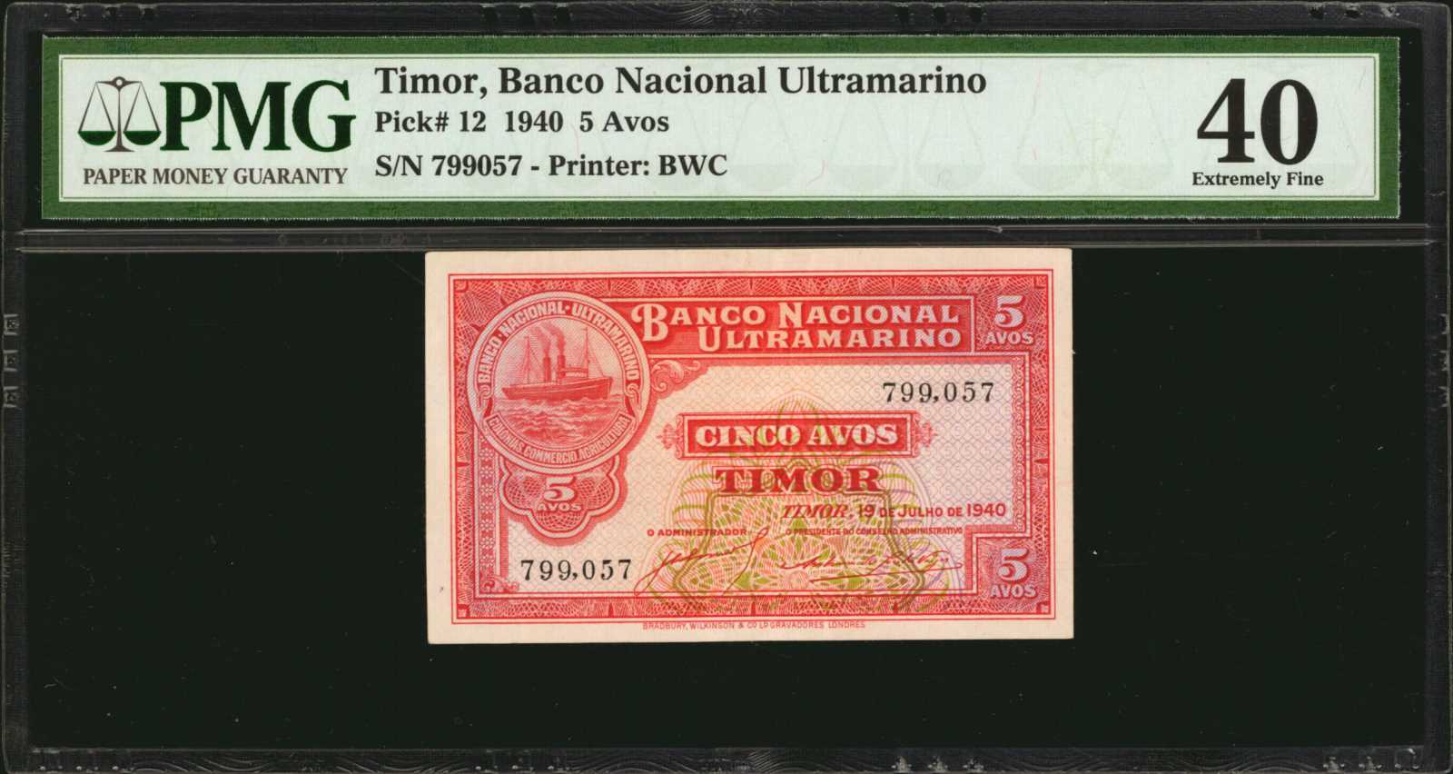 image for: Timor  5 avos (B110ap)