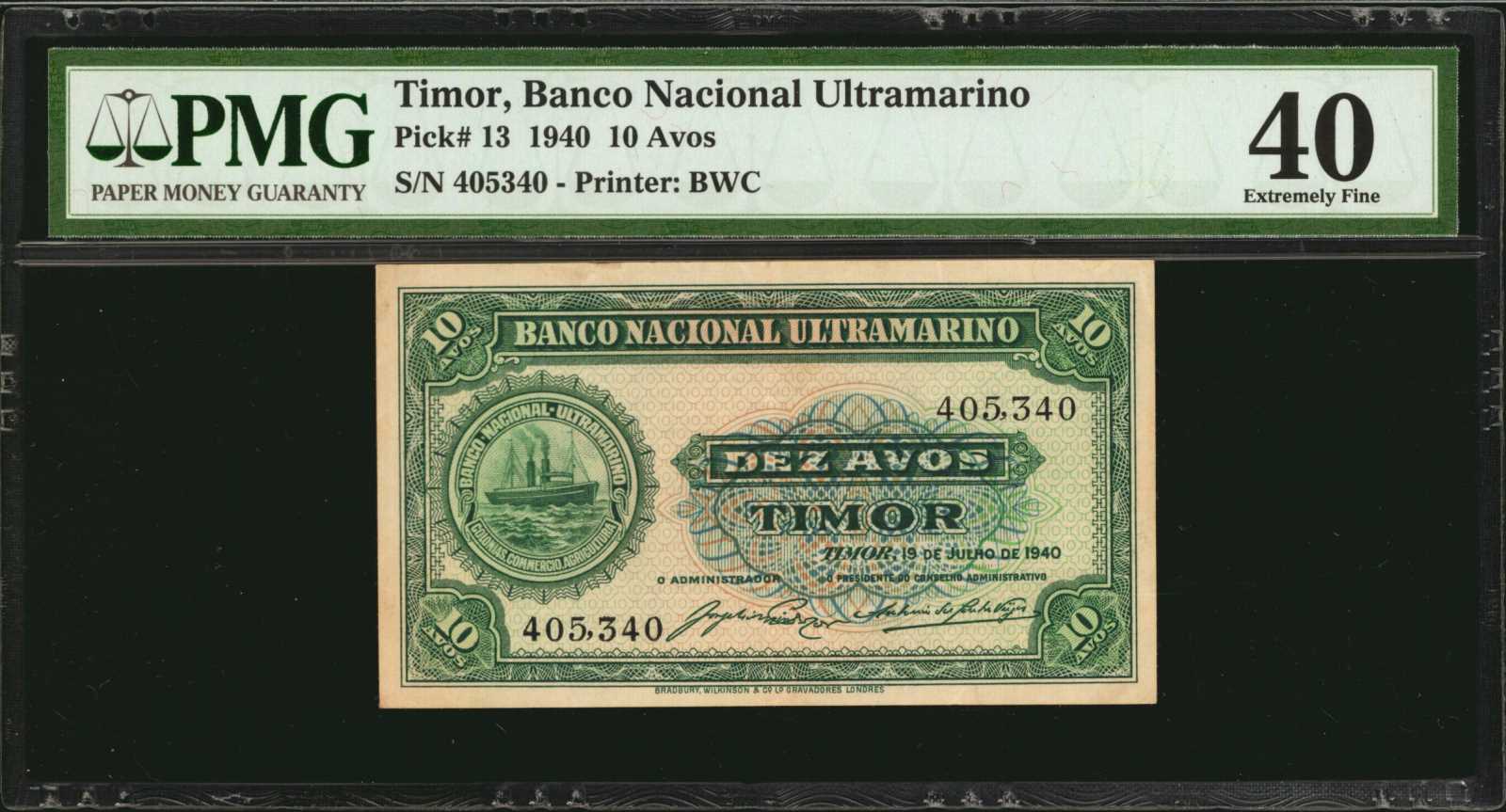 image for: Timor  10 avos (B111a)