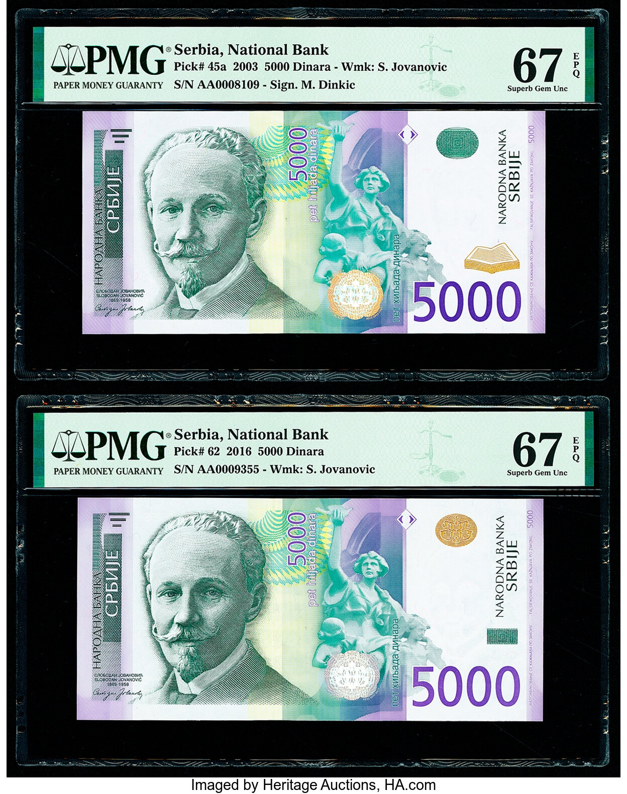 Serbia Bank Note, National Bank of Serbia, 5,000 динарa / dinara 