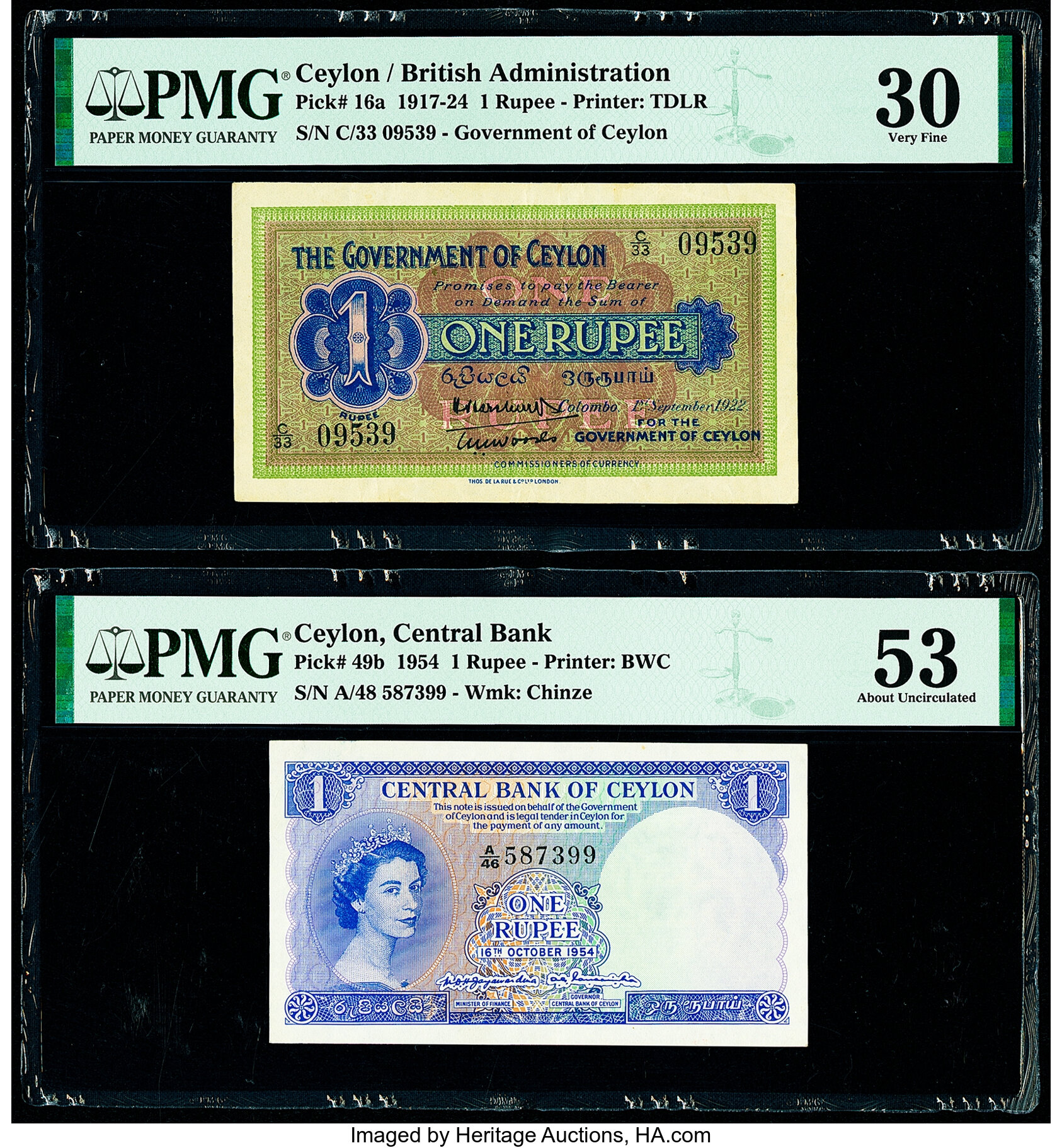 image for: Ceylon  1 rupee (B211o)