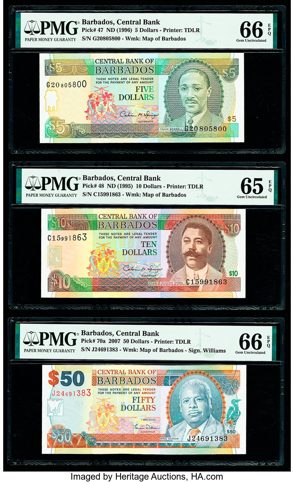 image for: Barbados  10 dollars (B214a)
