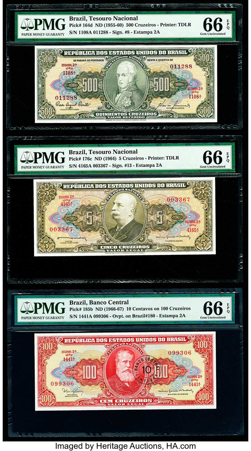 image for: Brazil  10 cruzeiros novos on 10,000 cruzeiros (B809cs)