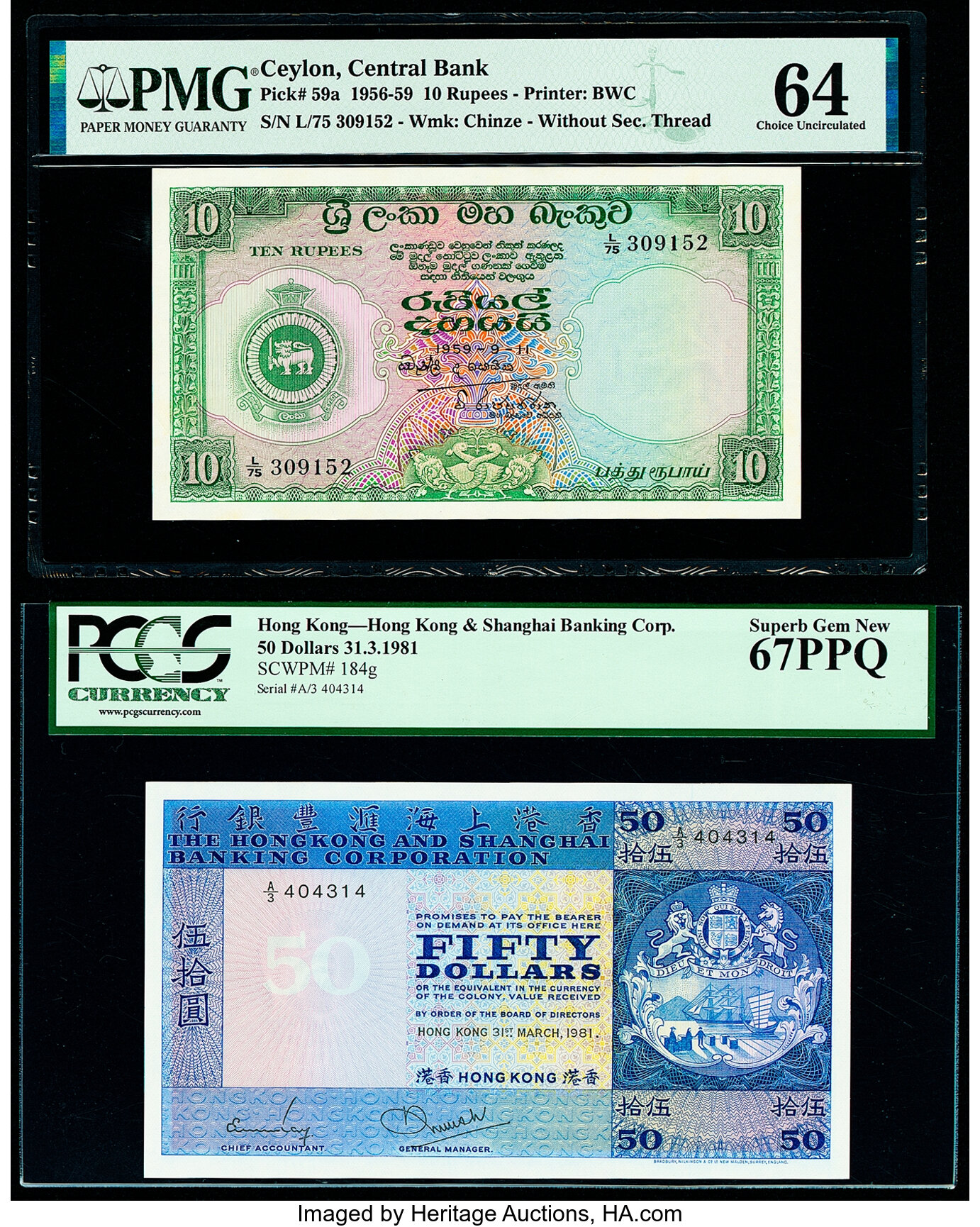 image for: Ceylon  10 rupees(B313e)