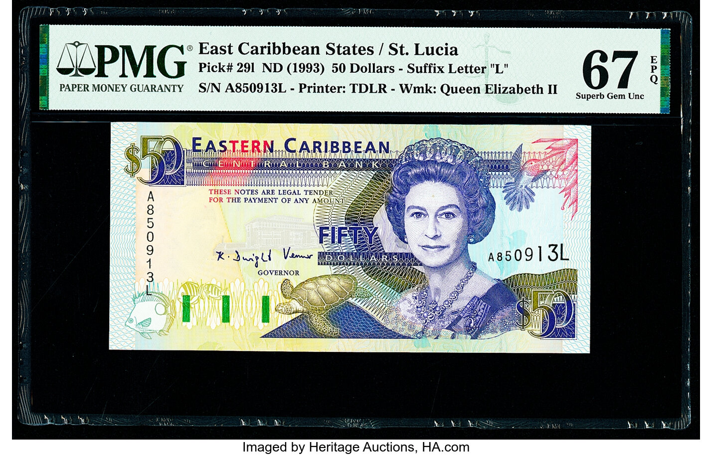image for: East Caribbean States  50 dollars (B213v)