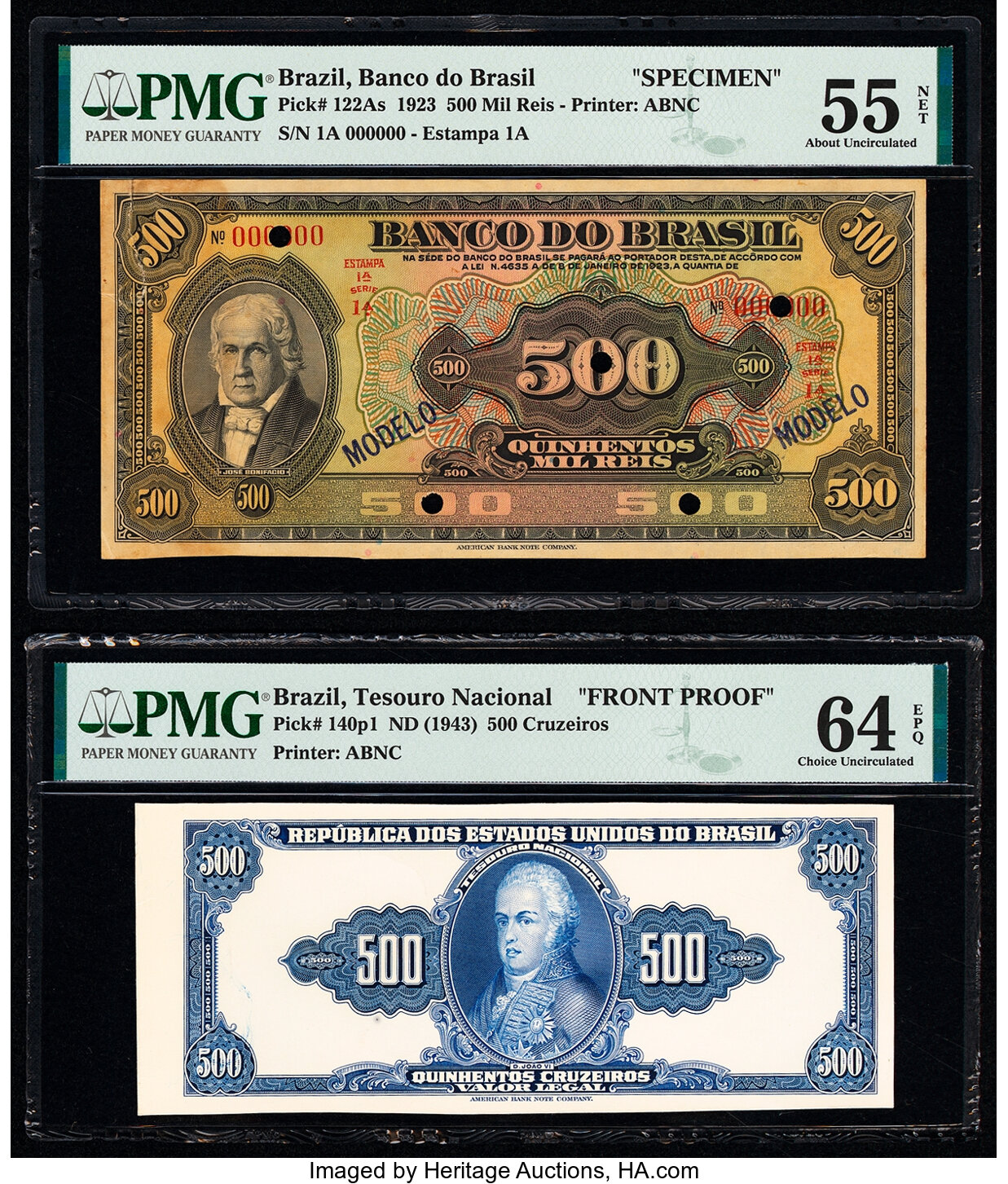 image for: Brazil  5 cruzeiros novos on 5,000 cruzeiros (B808bp)