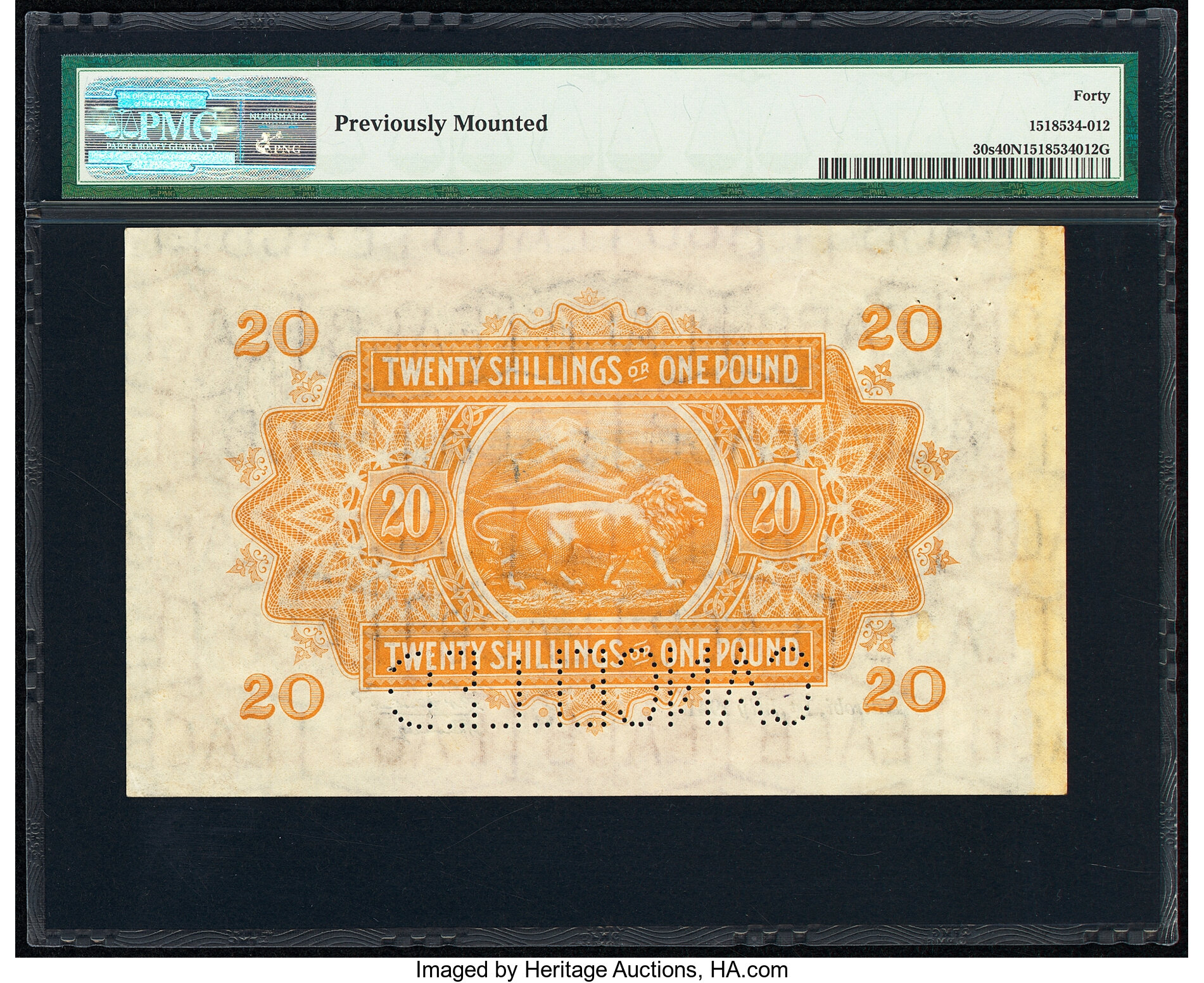 image for: East Africa  20 shillings = 1 pound(B219ds)