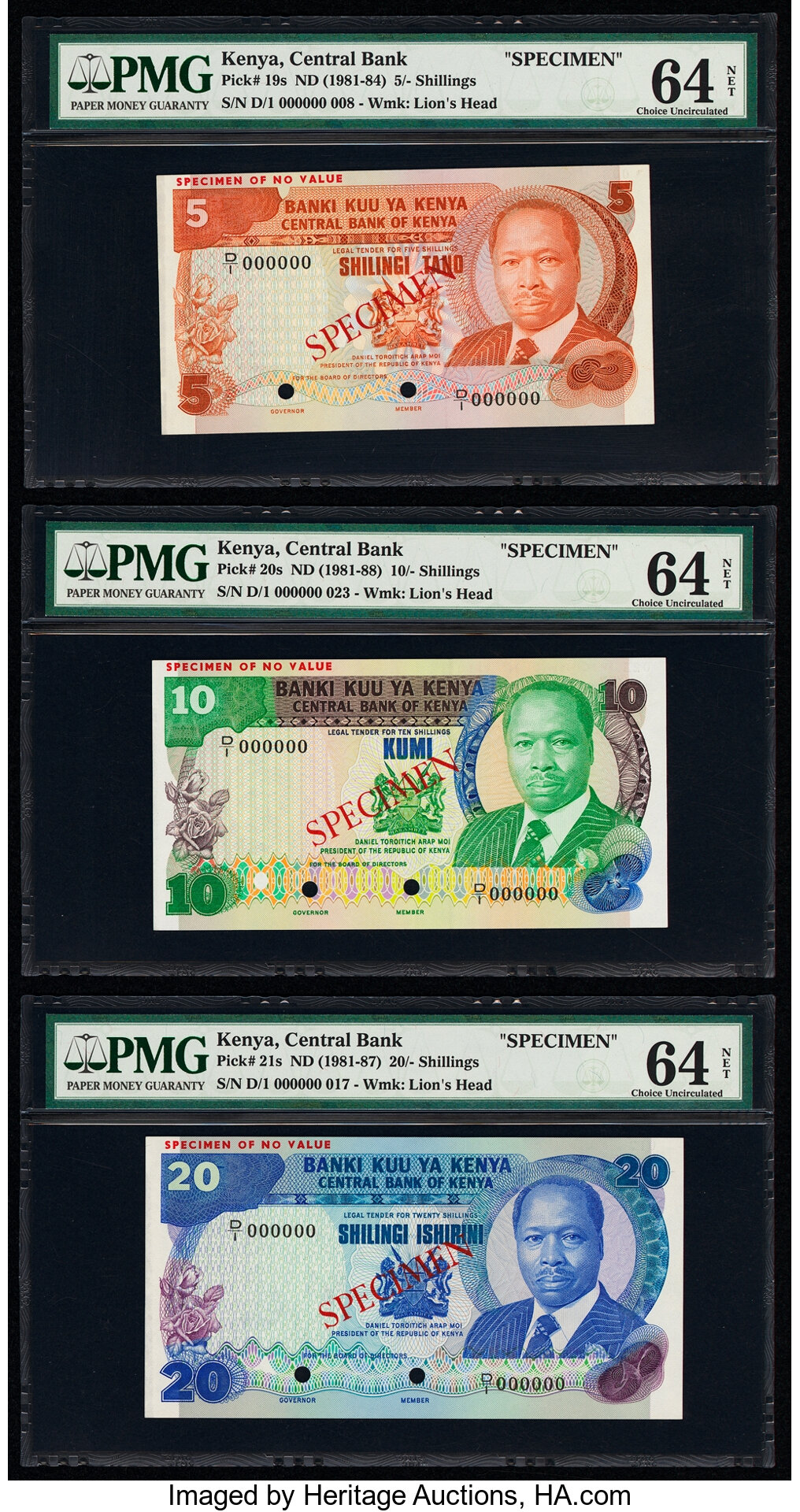  Diagonal red SPECIMEN ovpt front/back; horizontal red SPECIMEN OF NO VALUE ovpt upper left front/back; horizontal black # ovpt upper left back; no date; no sig ; all-zero s/n  thumbnail 11