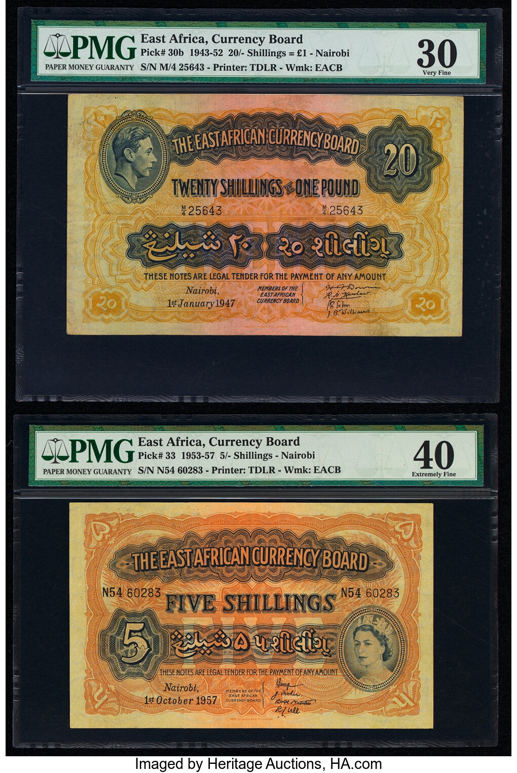 image for: East Africa  20 shillings = 1 pound(B219g)