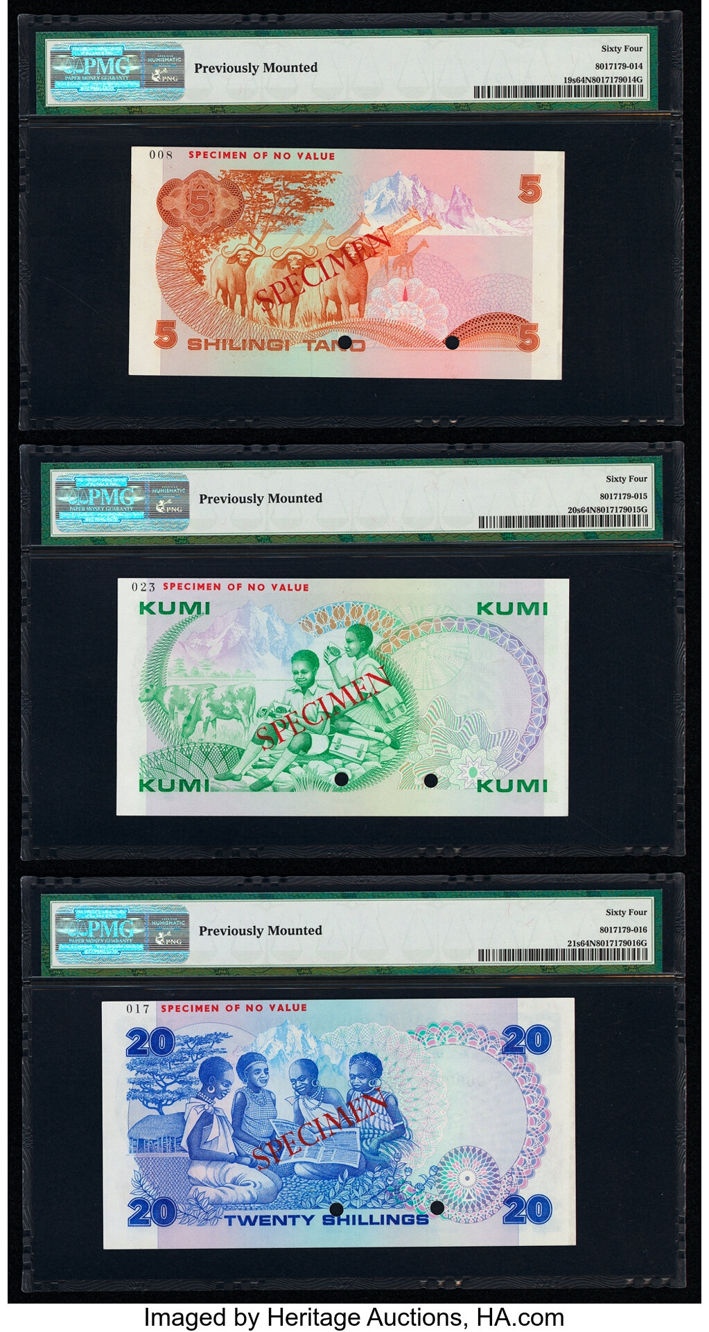  Diagonal red SPECIMEN ovpt front/back; horizontal red SPECIMEN OF NO VALUE ovpt upper left front/back; horizontal black # ovpt upper left back; no date; no sig ; all-zero s/n  thumbnail 4