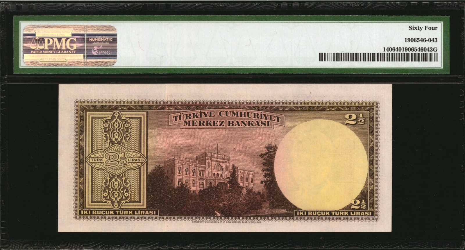 image for: Turkey  2 1/2 T?rk liras? (B213at)
