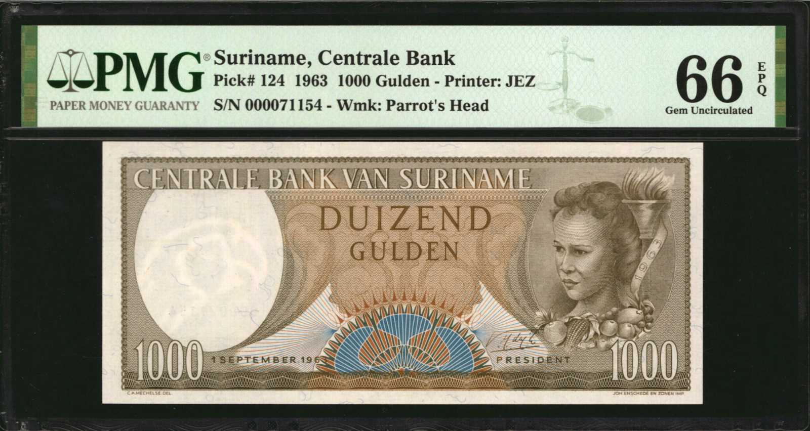 image for: Suriname  1,000 gulden (guilders)(B510a)