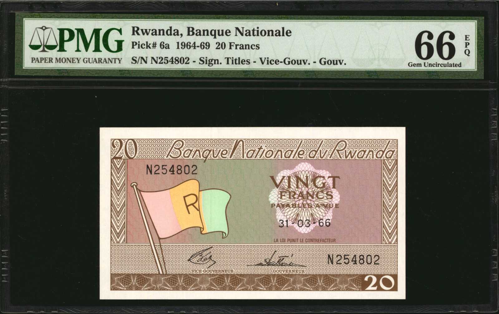 image for: Rwanda  20 francs(B106a)