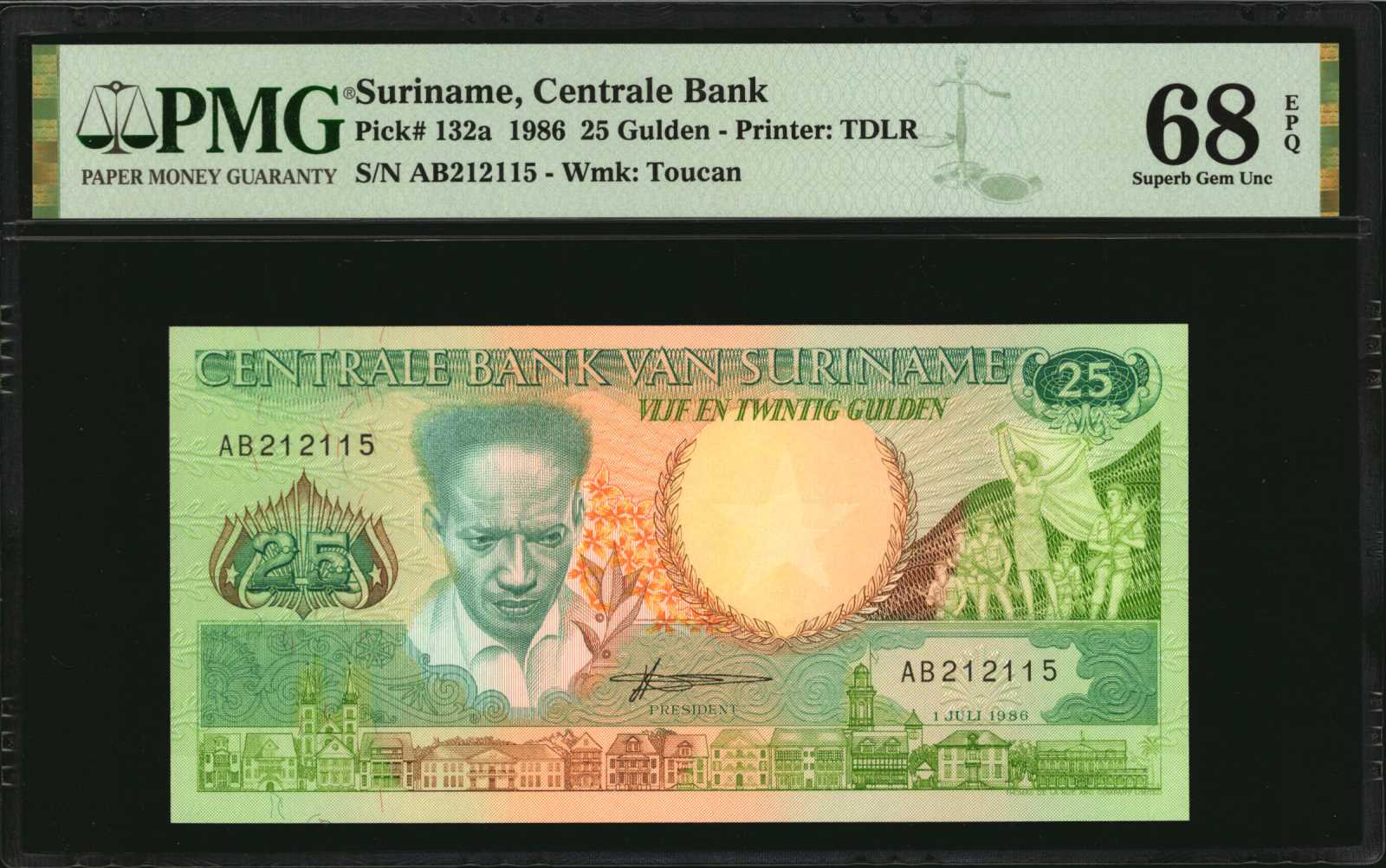 image for: Suriname  100 gulden (guilders)(B519b)