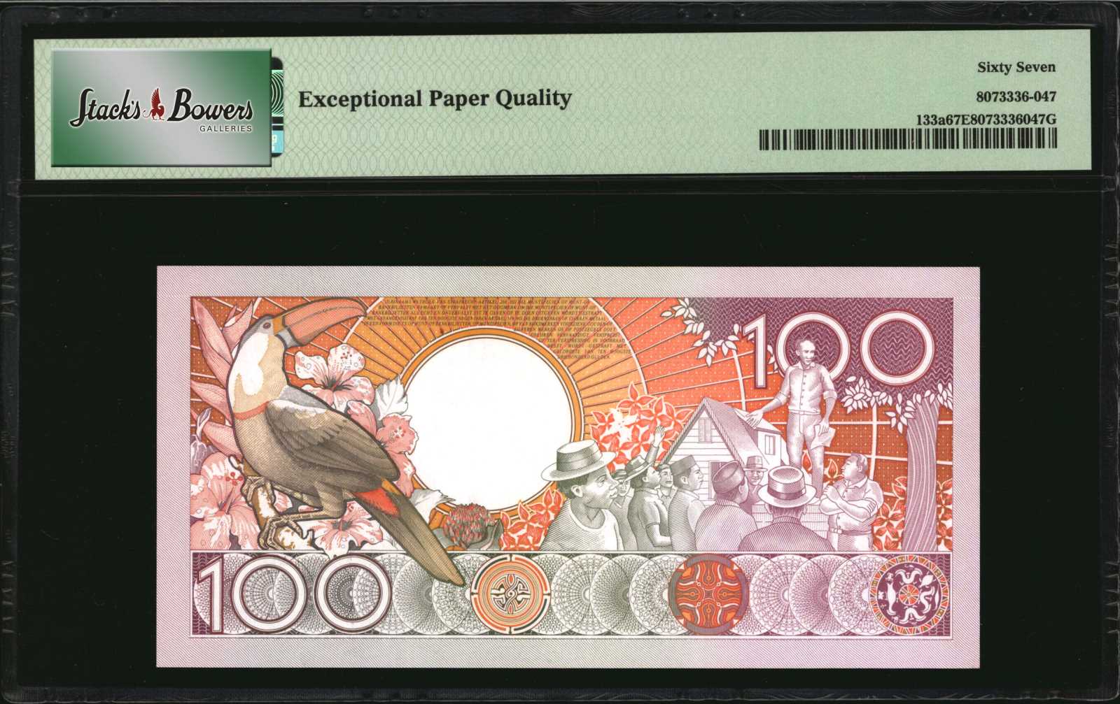image for: Suriname  100 gulden (guilders)(B519b)