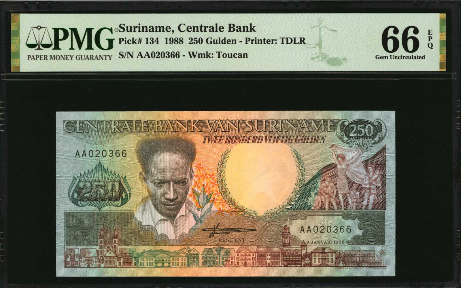 image for: Suriname  100 gulden (guilders)(B519a)