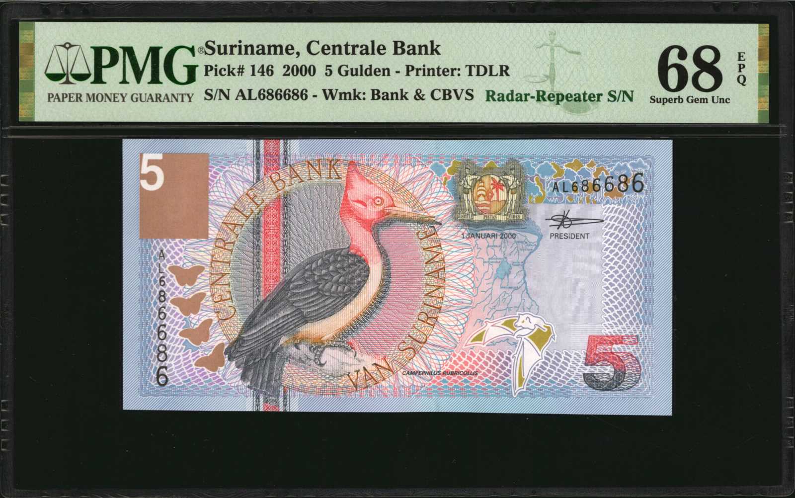 image for: Suriname  5 gulden (guilders)(B531az)